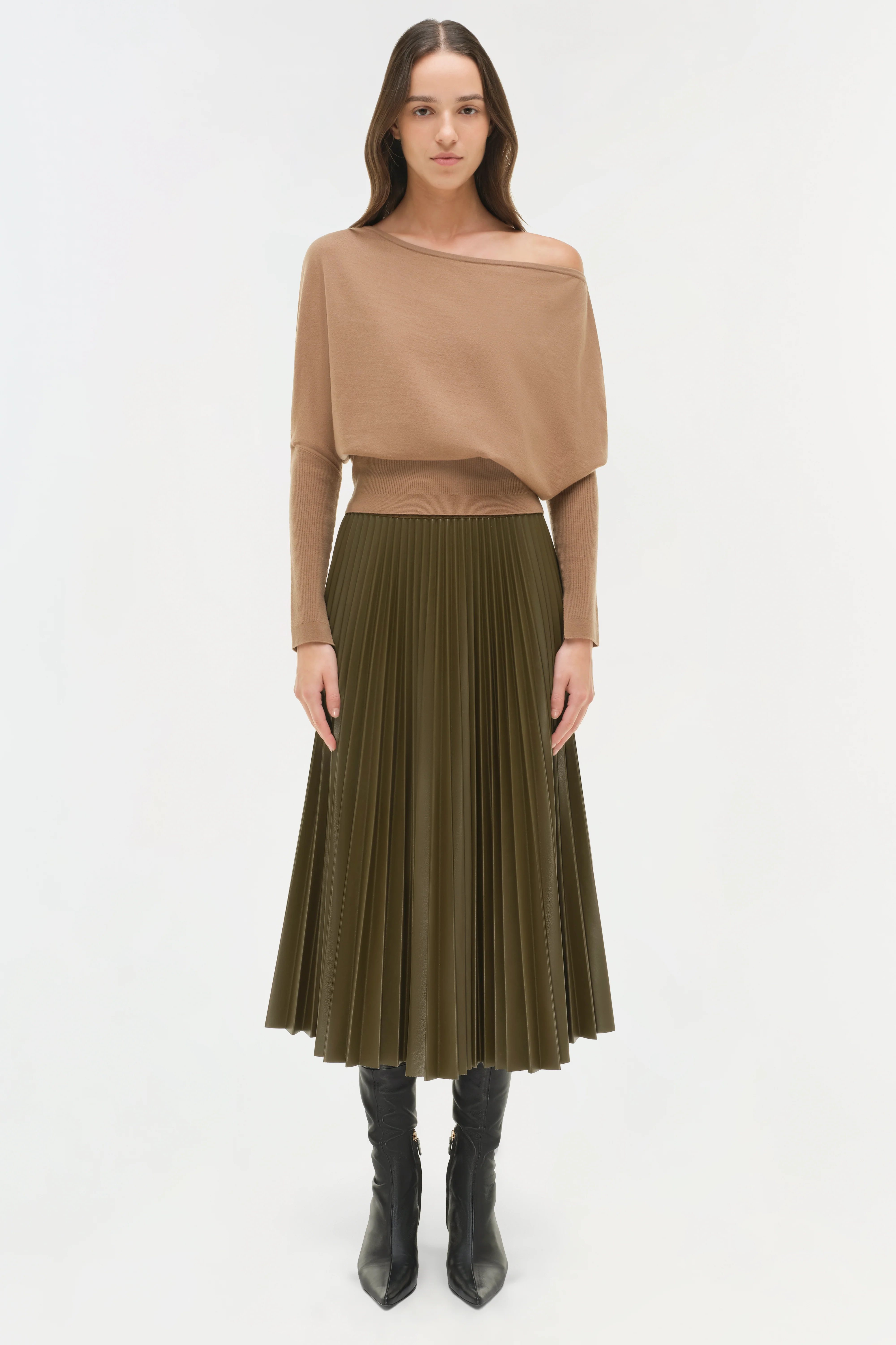 Kezia Vegan Leather Midi Skirt - Image 6