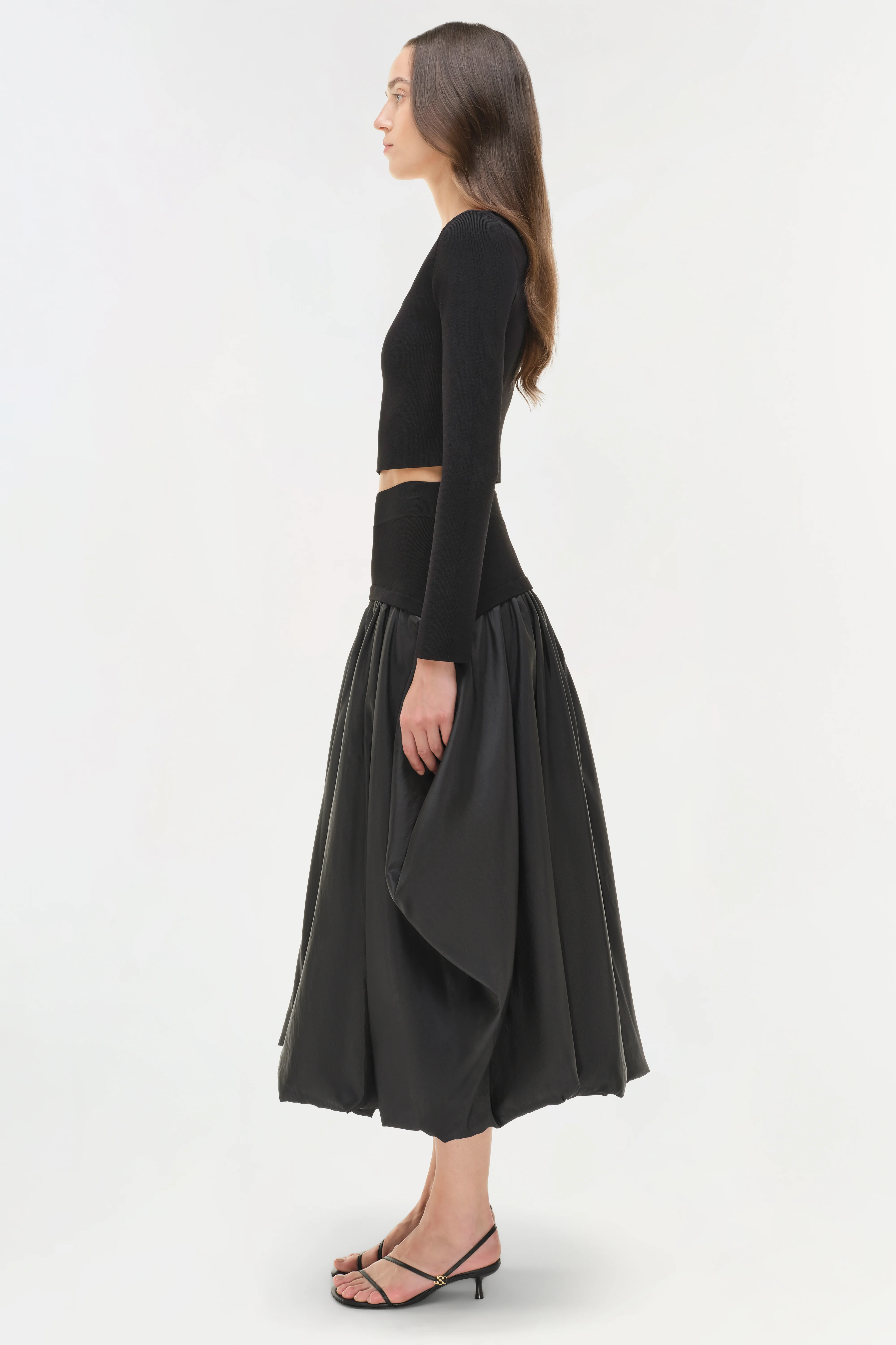 Corinn Taffeta Knit Midi Skirt - Image 4