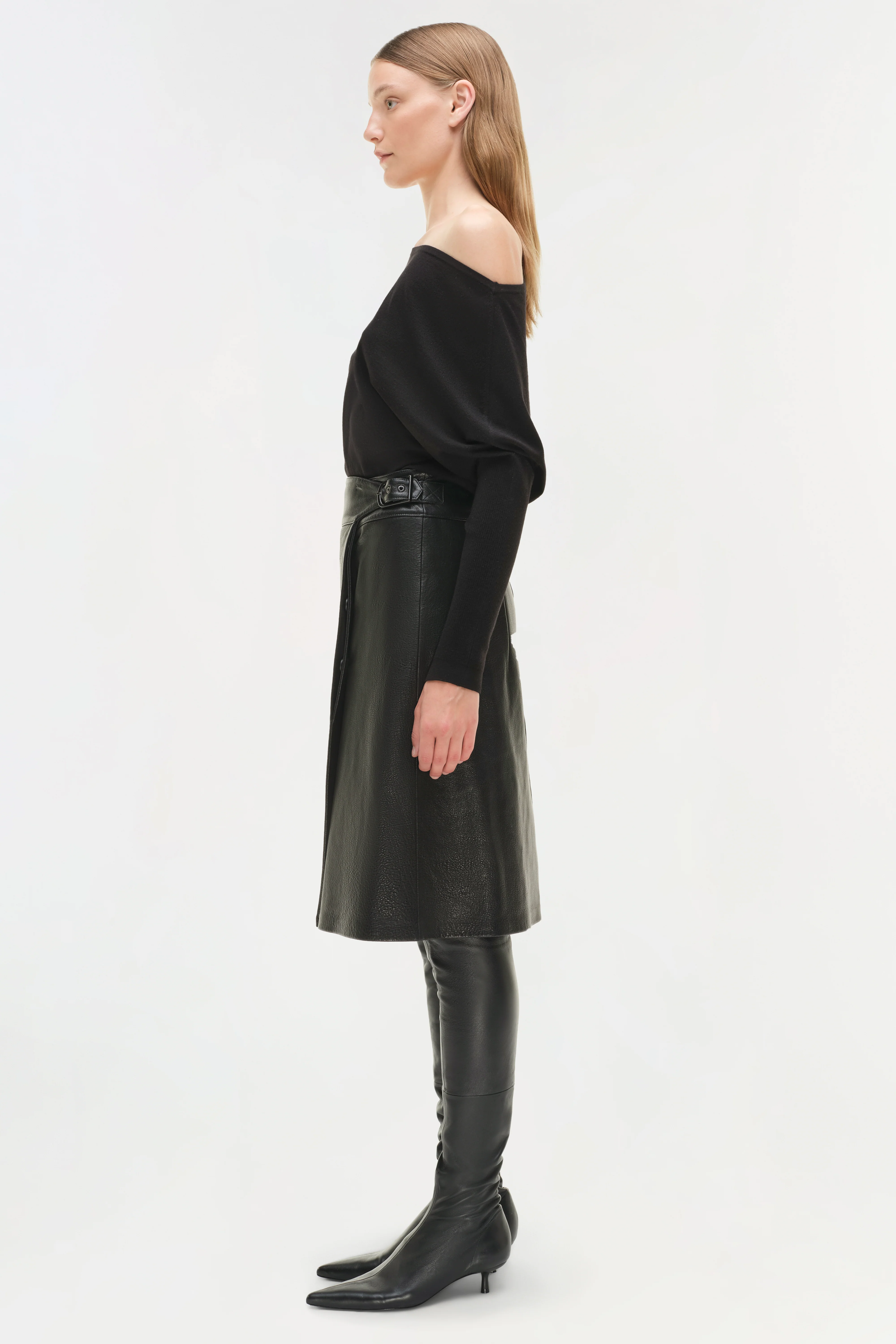 Raddix Leather Midi Skirt - Image 5