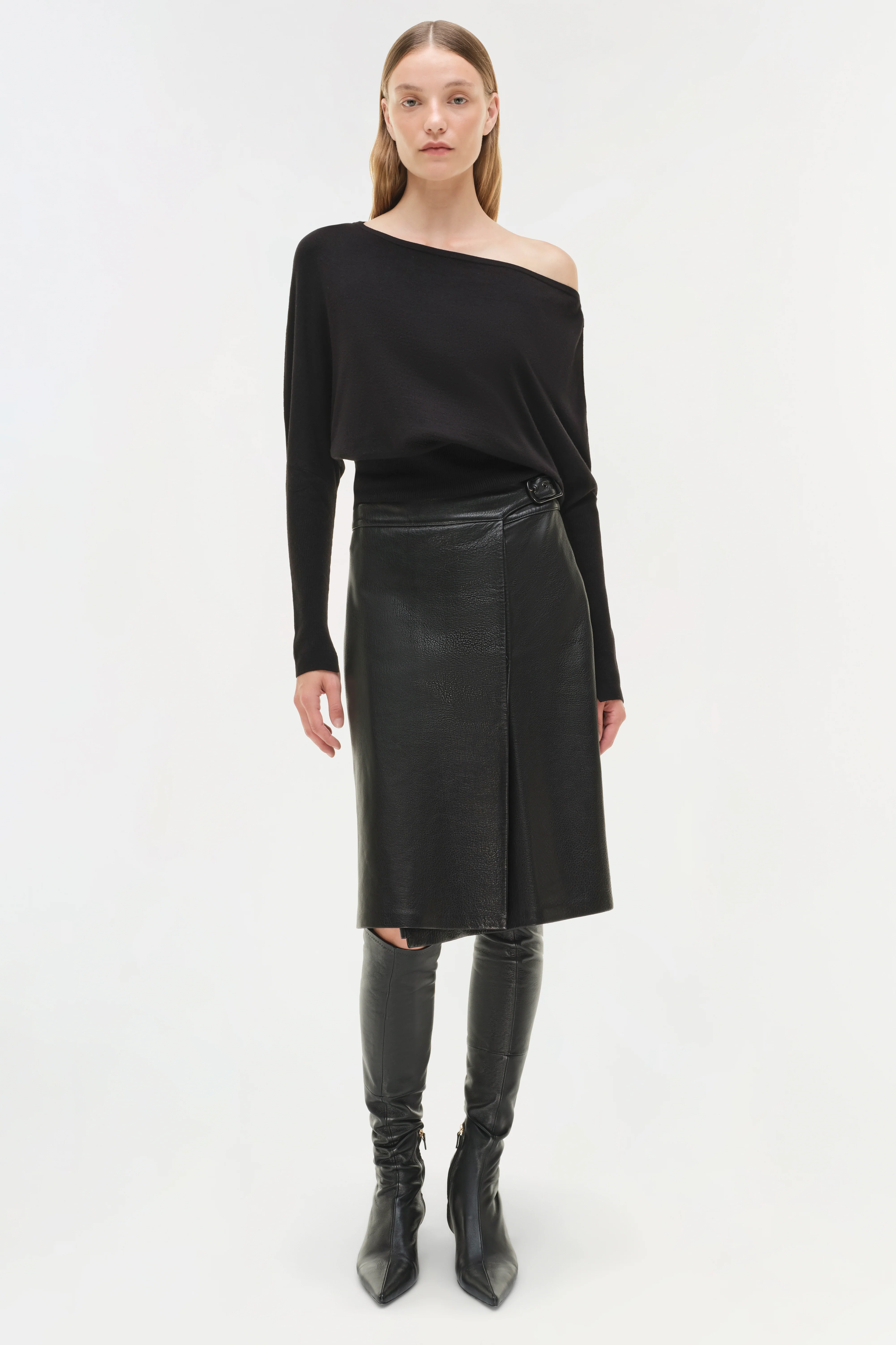 Raddix Leather Midi Skirt - Image 7