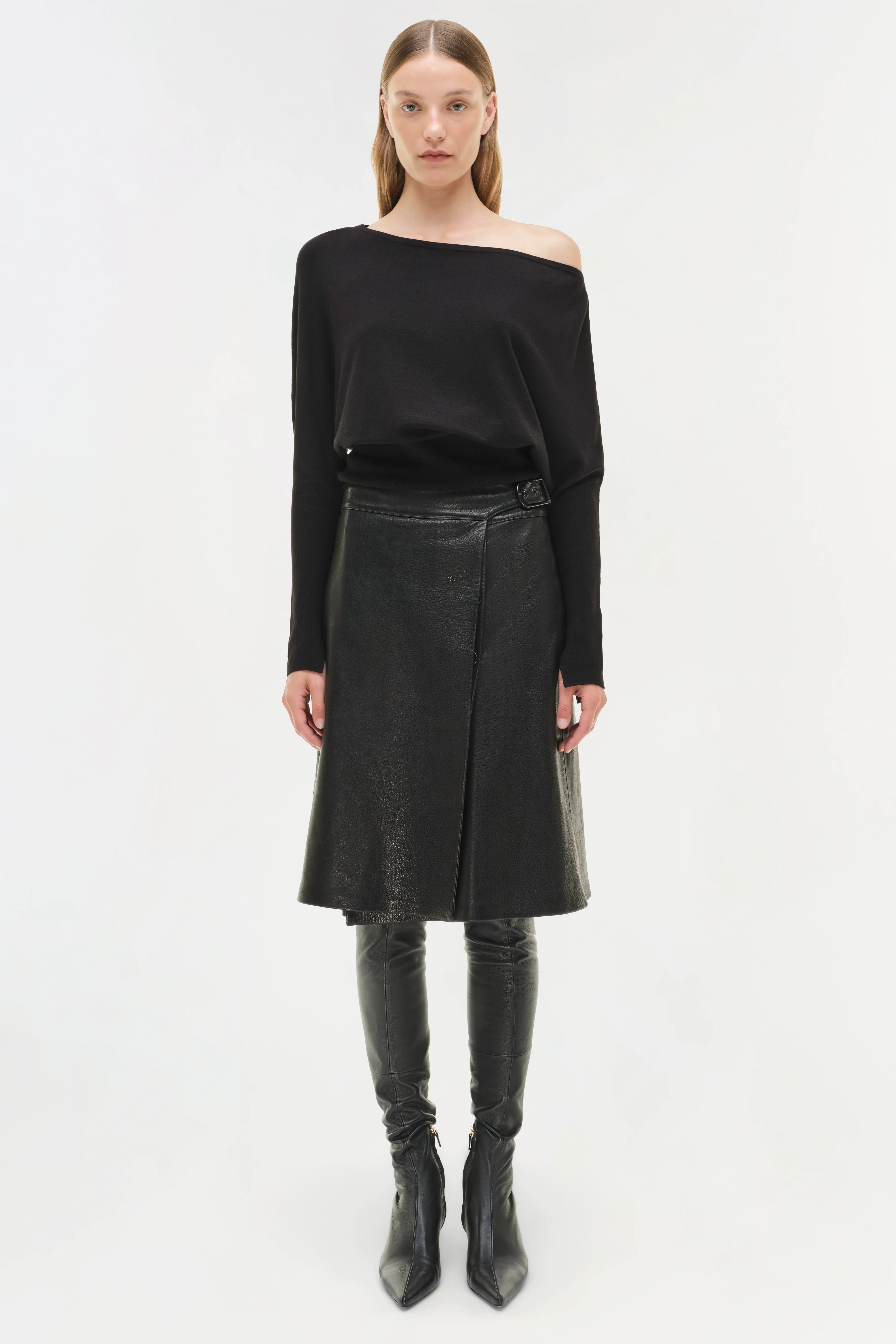 Raddix Leather Midi Skirt - Image 8