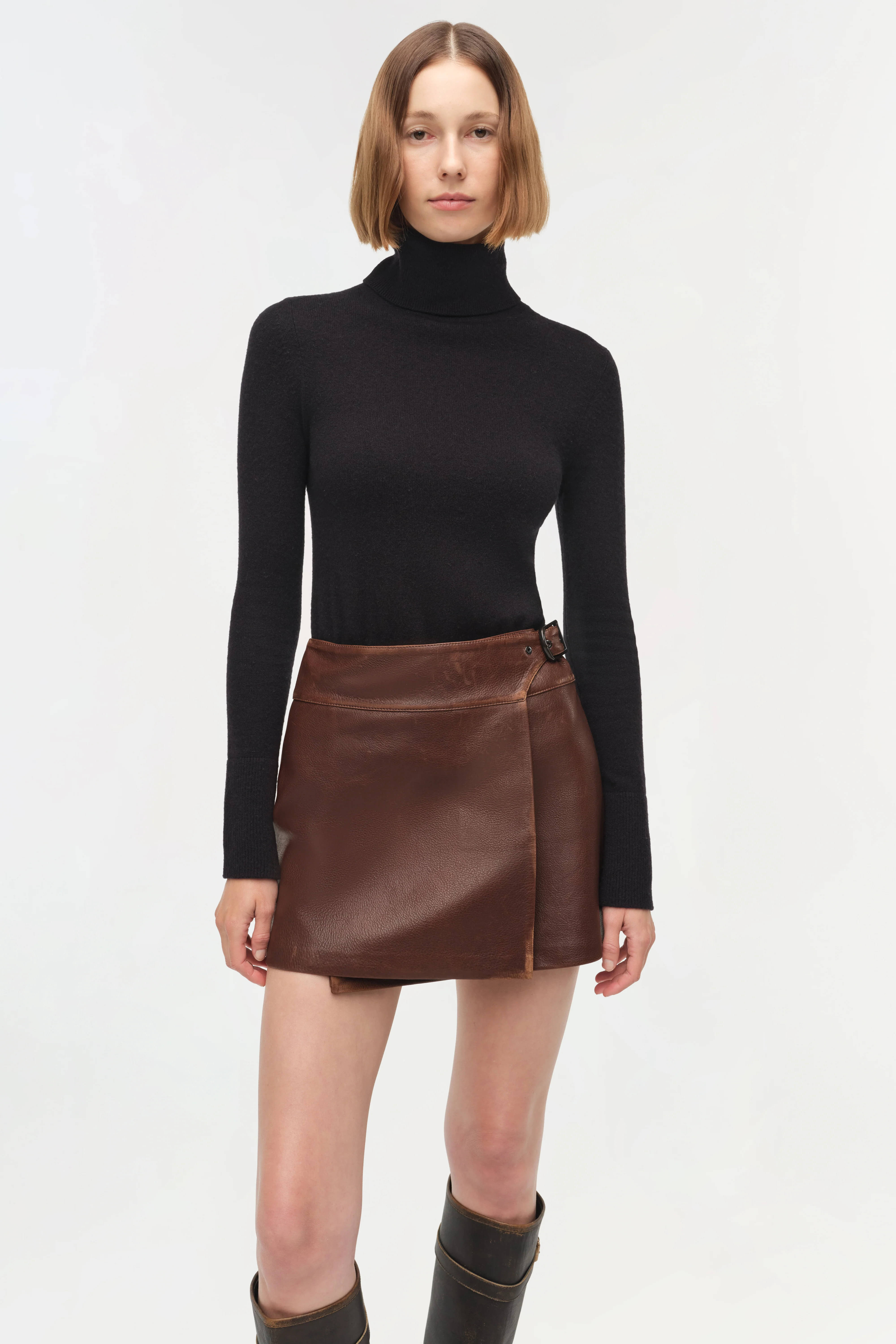 Madeline Leather Mini Skirt - Image 3