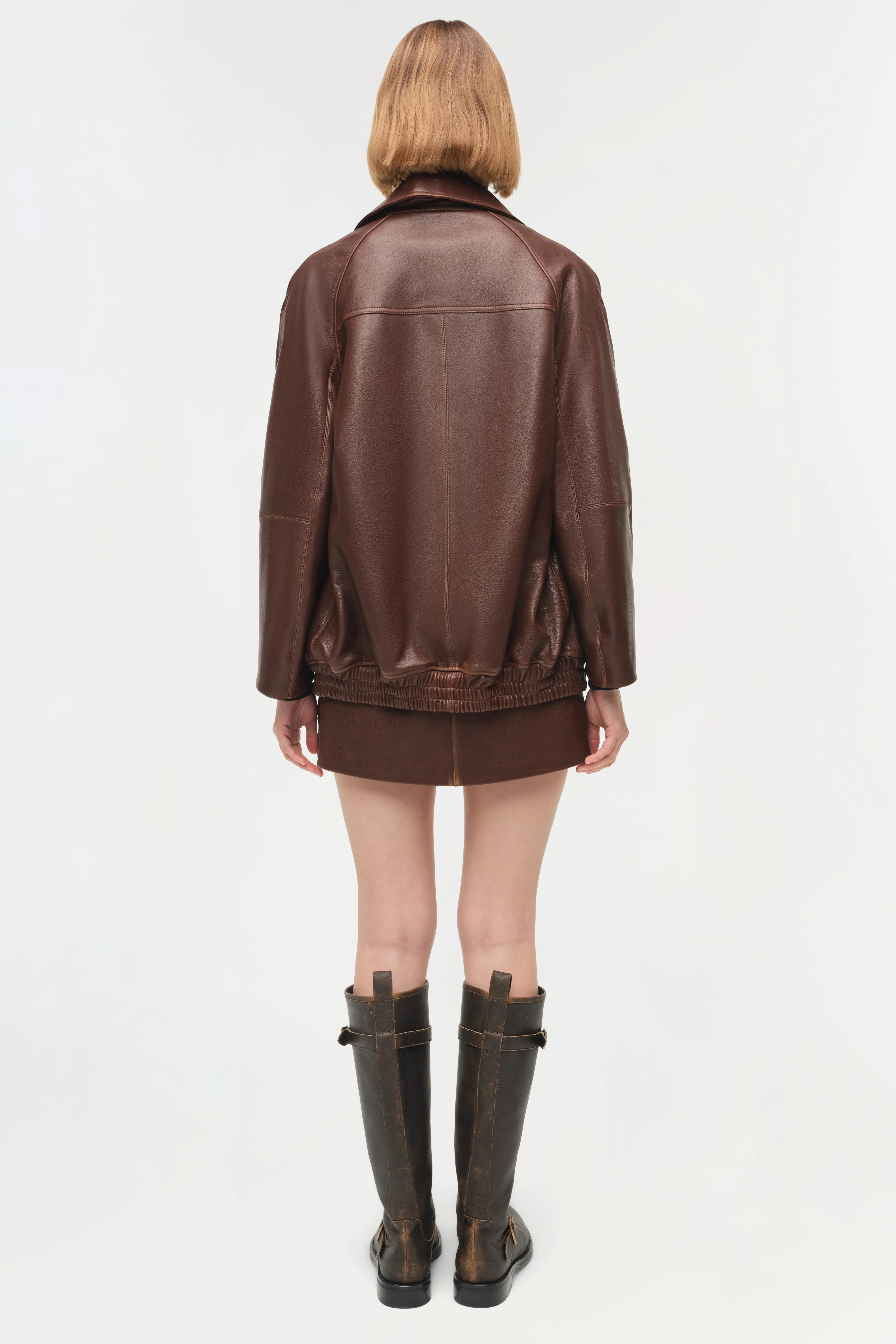 Huntington Oversized Leather Jacket - Image 5