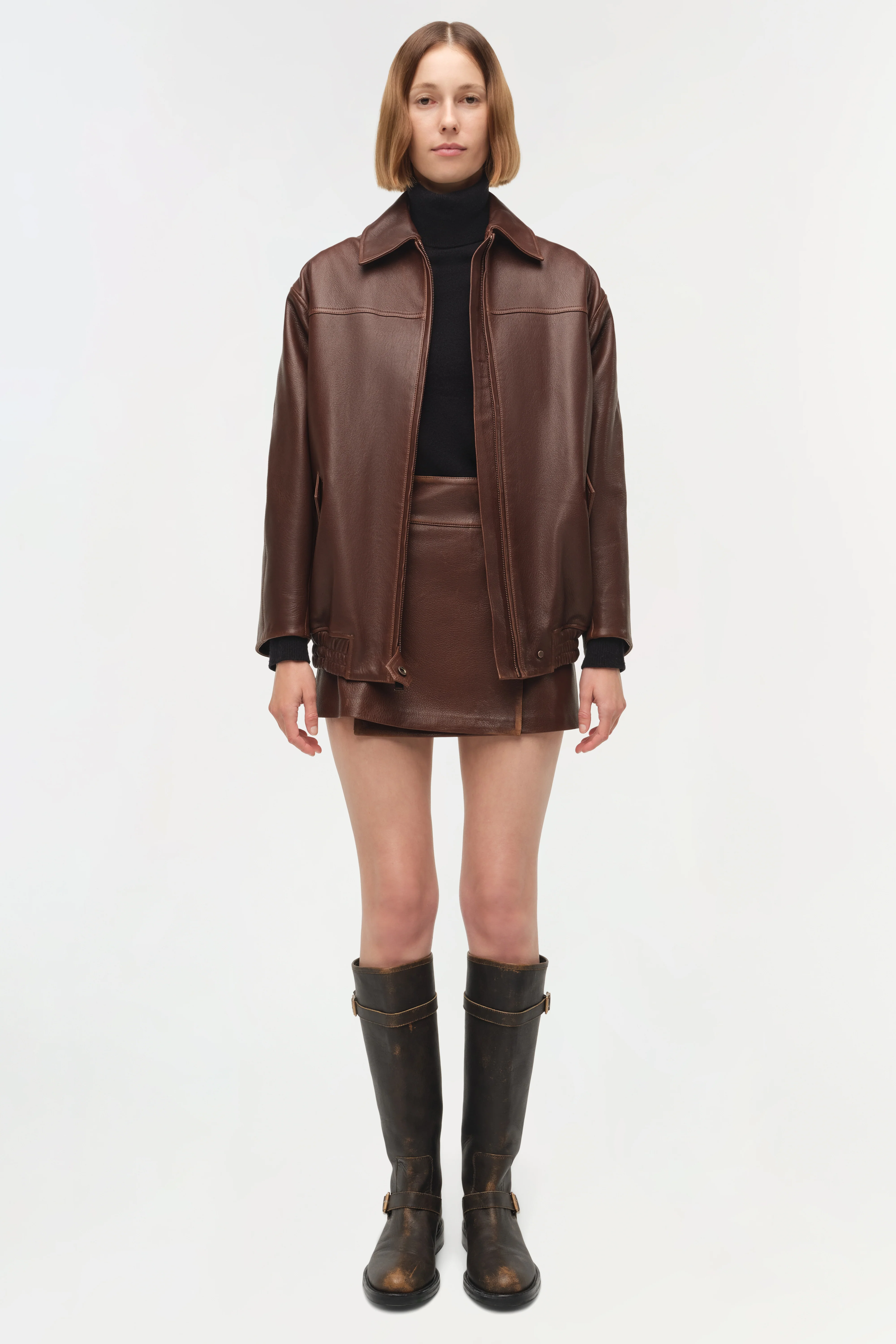 Huntington Oversized Leather Jacket - Image 6
