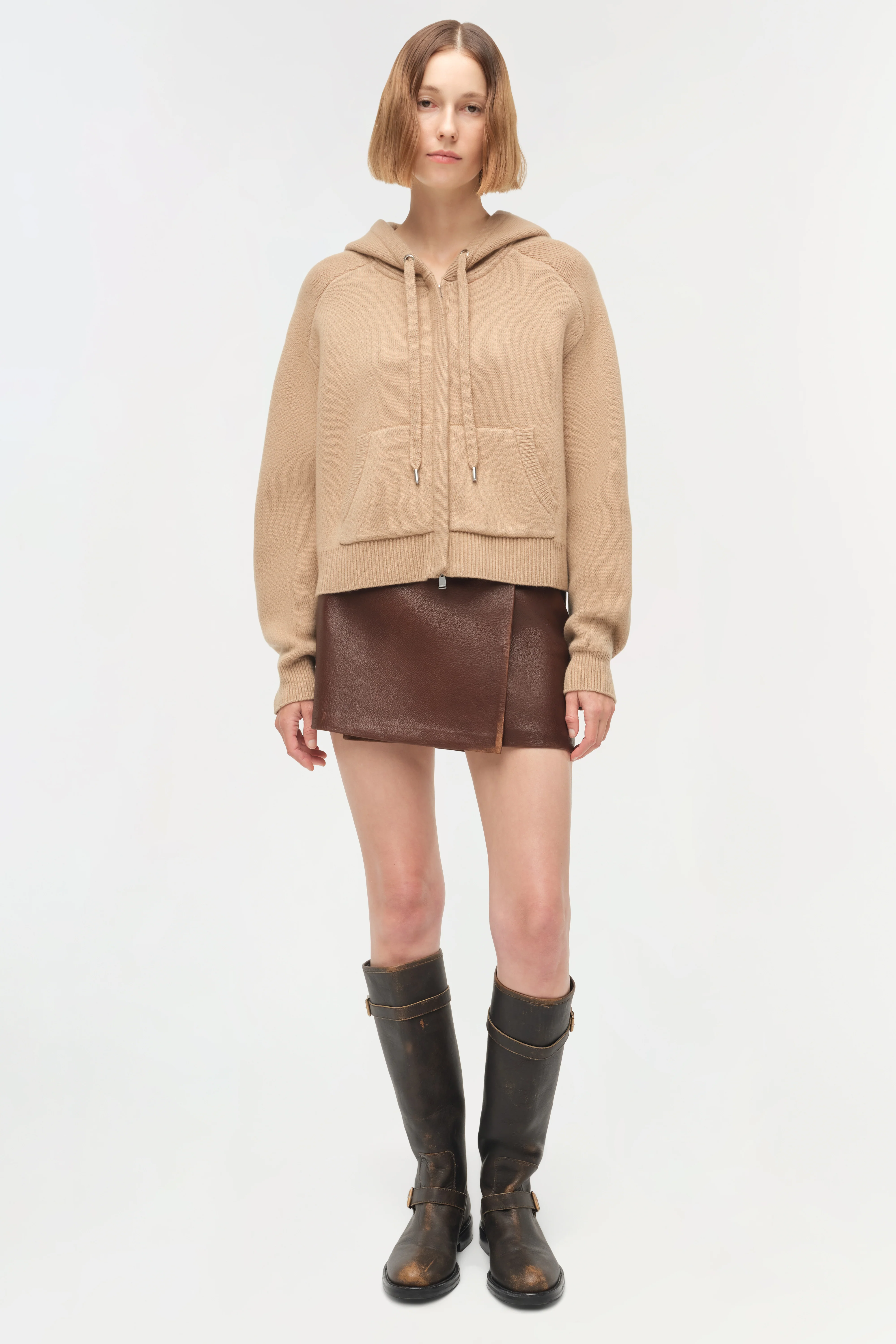 Dakota Wool Cropped Hoodie - Image 2