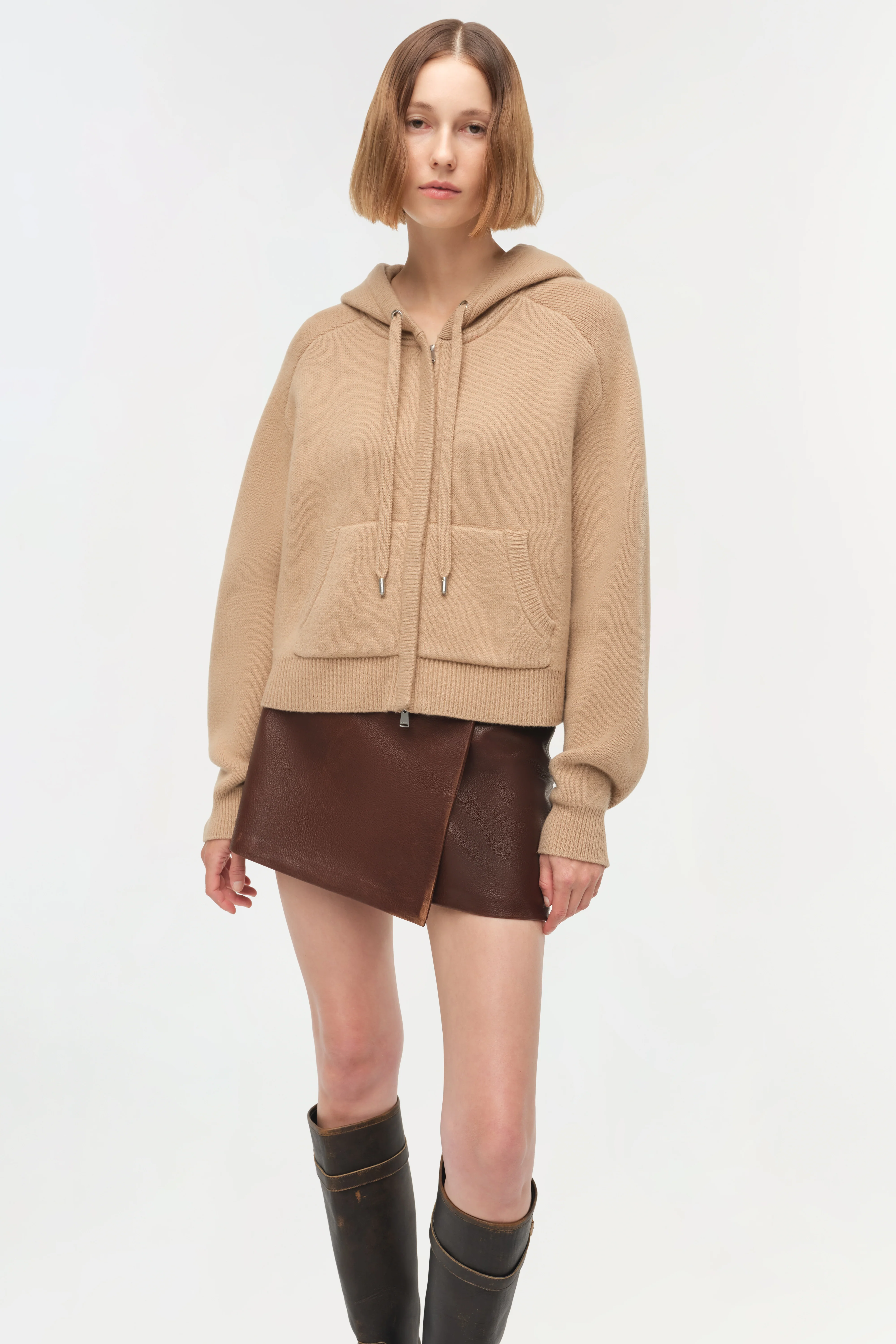 Dakota Wool Cropped Hoodie - Image 3
