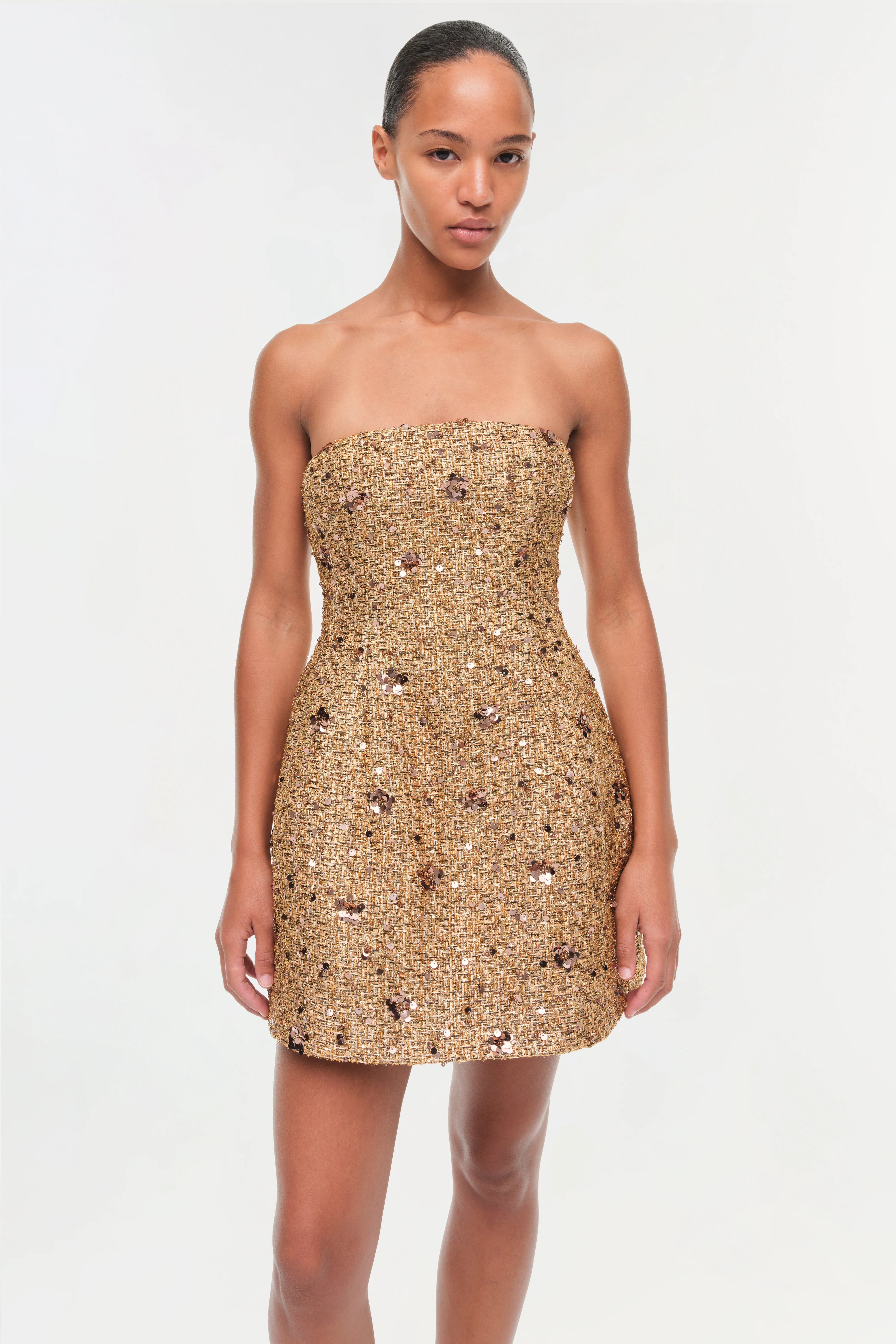 Kit Gilded Tweed Mini Dress - Image 3