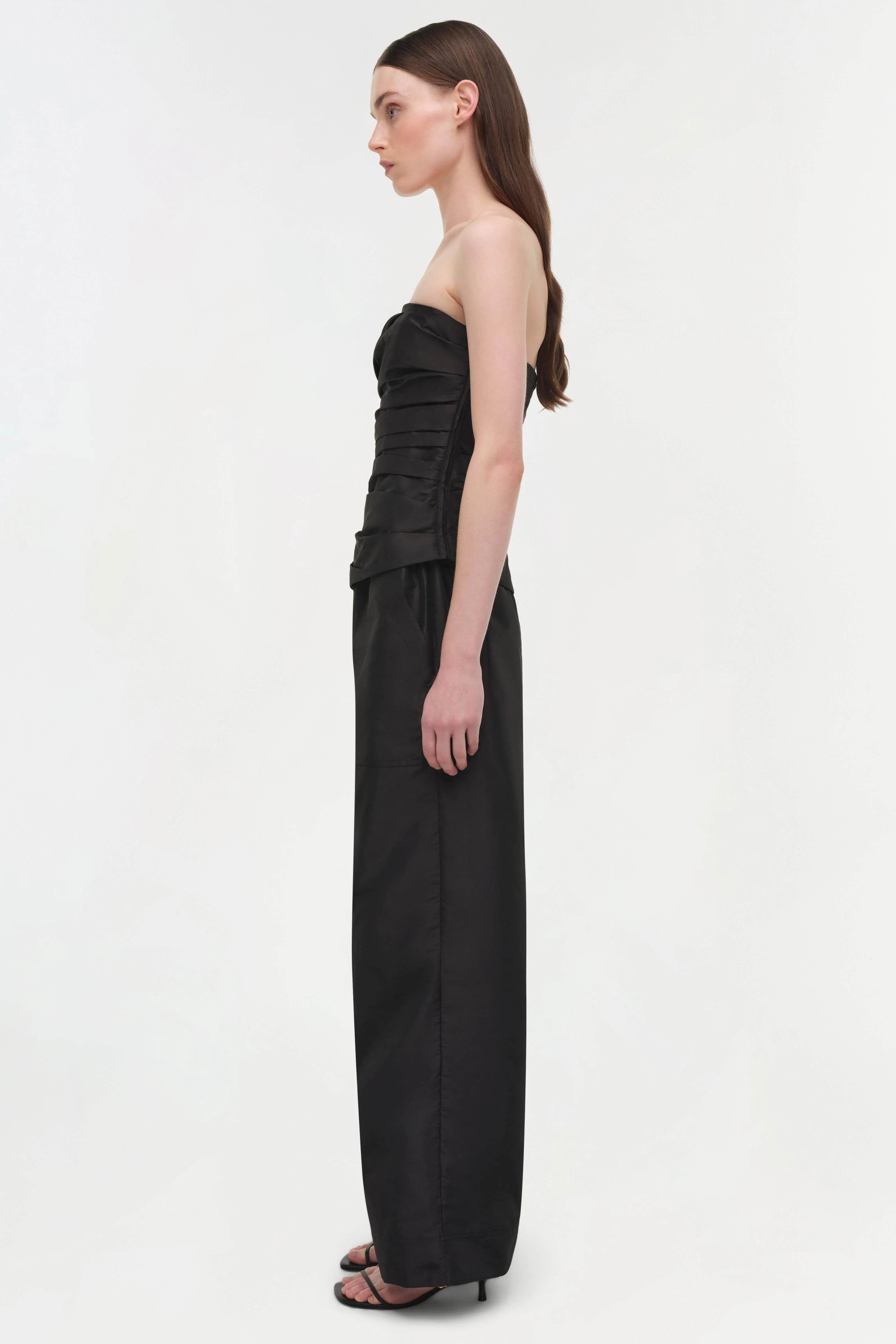 Emerson Ruched Taffeta Bustier Top - Image 4