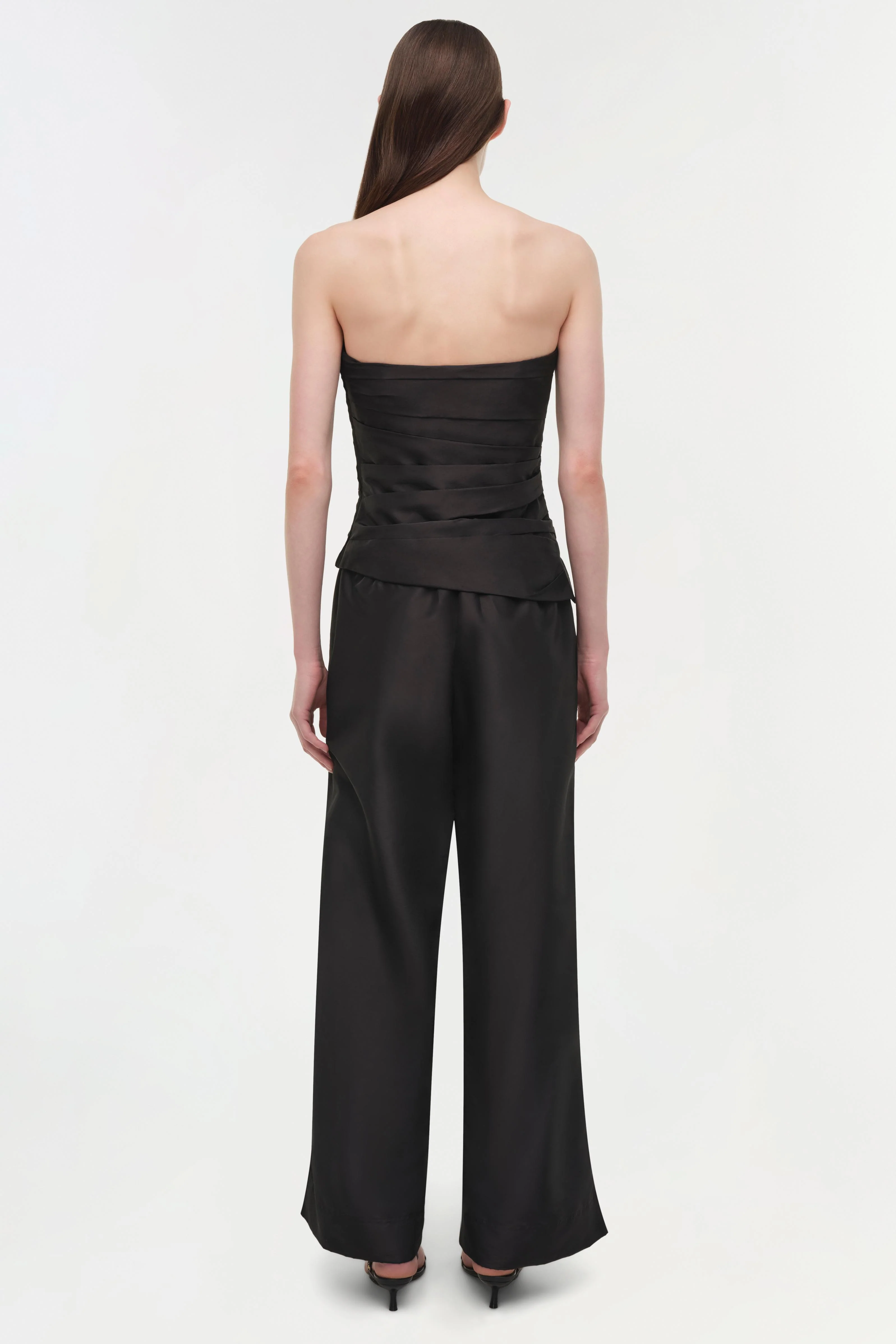 Emerson Ruched Taffeta Bustier Top - Image 5