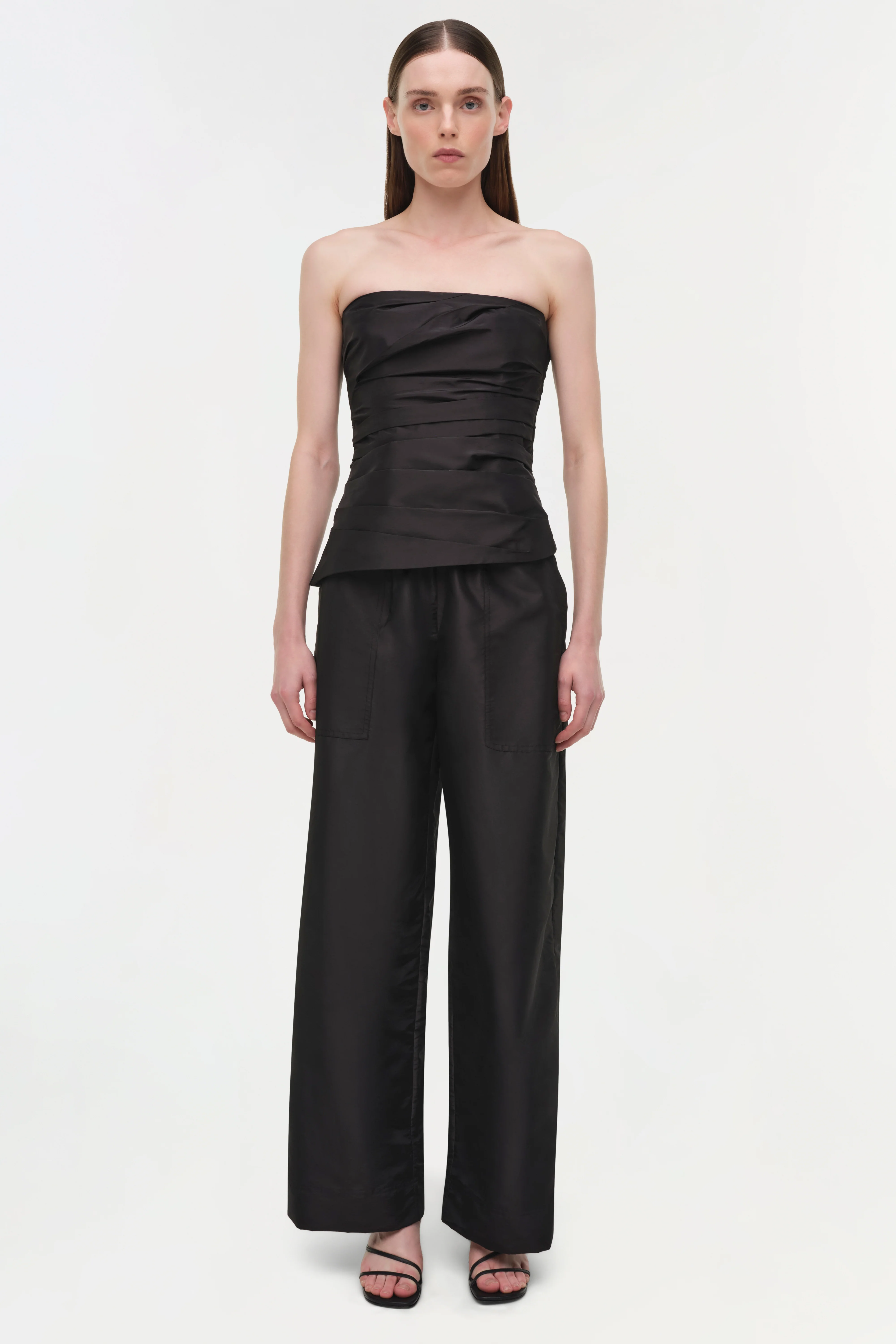 Emerson Ruched Taffeta Bustier Top - Image 6