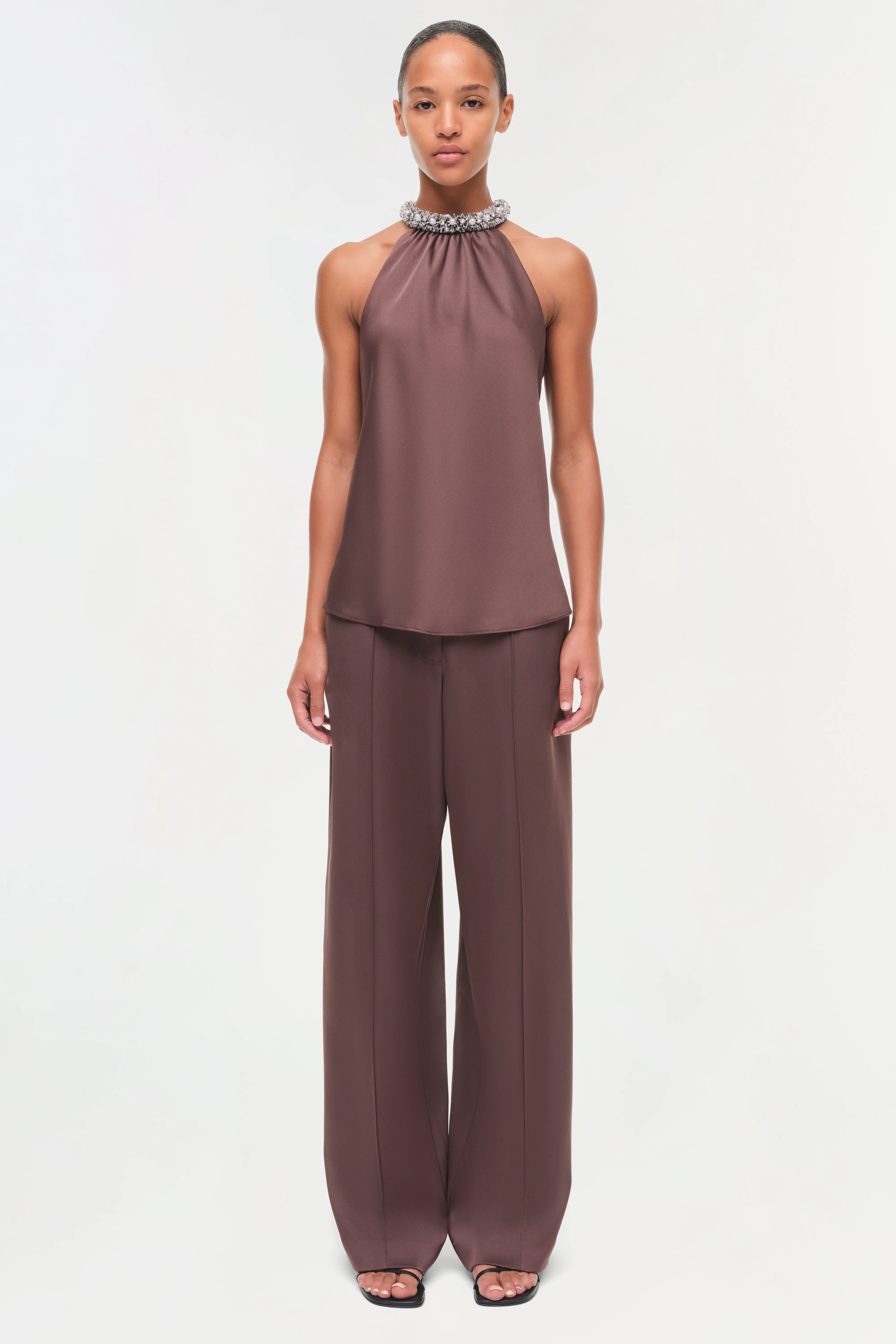 Navi Embellished Satin Top - Image 2