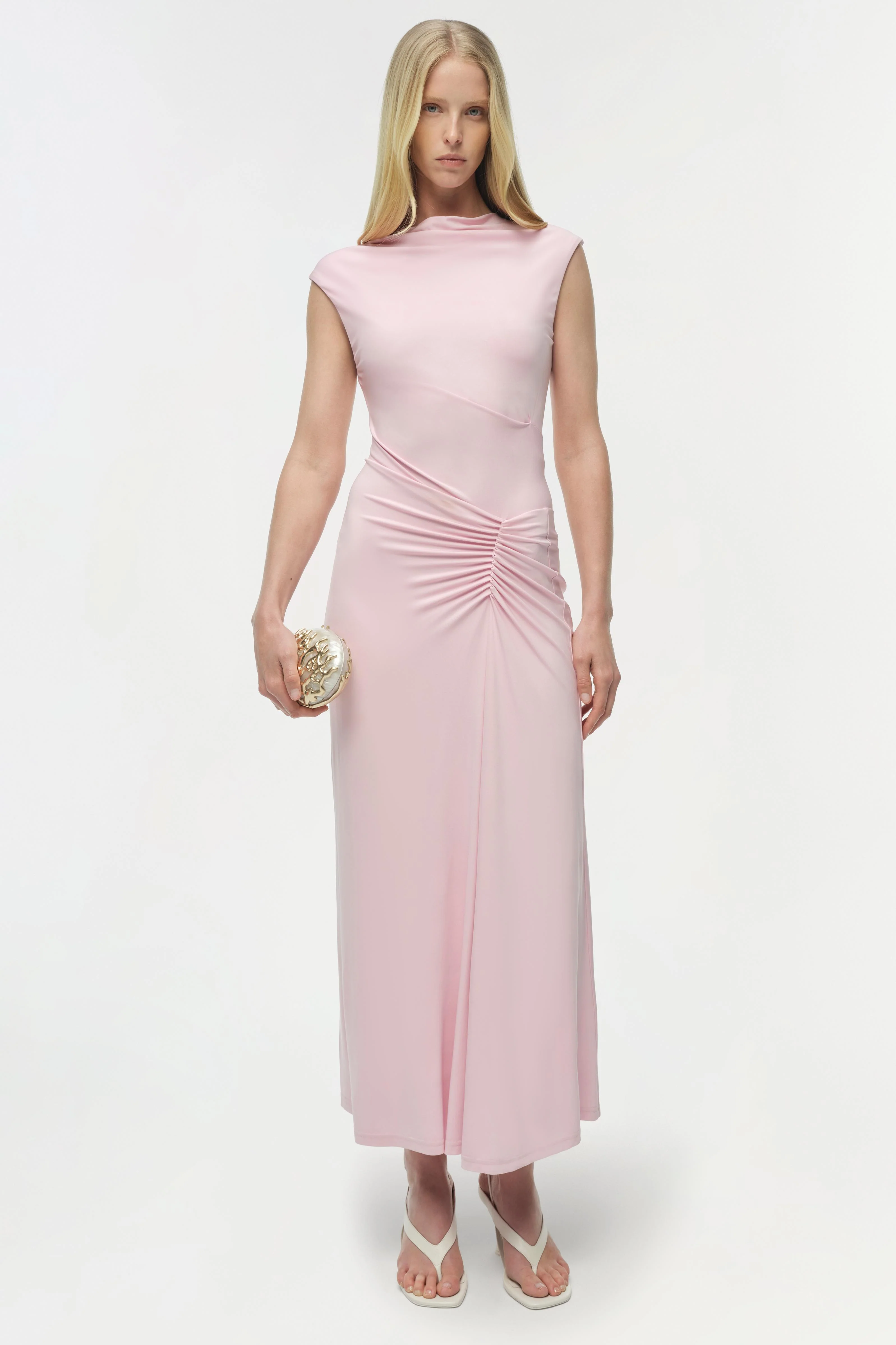Acacia Draped Jersey Midi Dress - Image 2