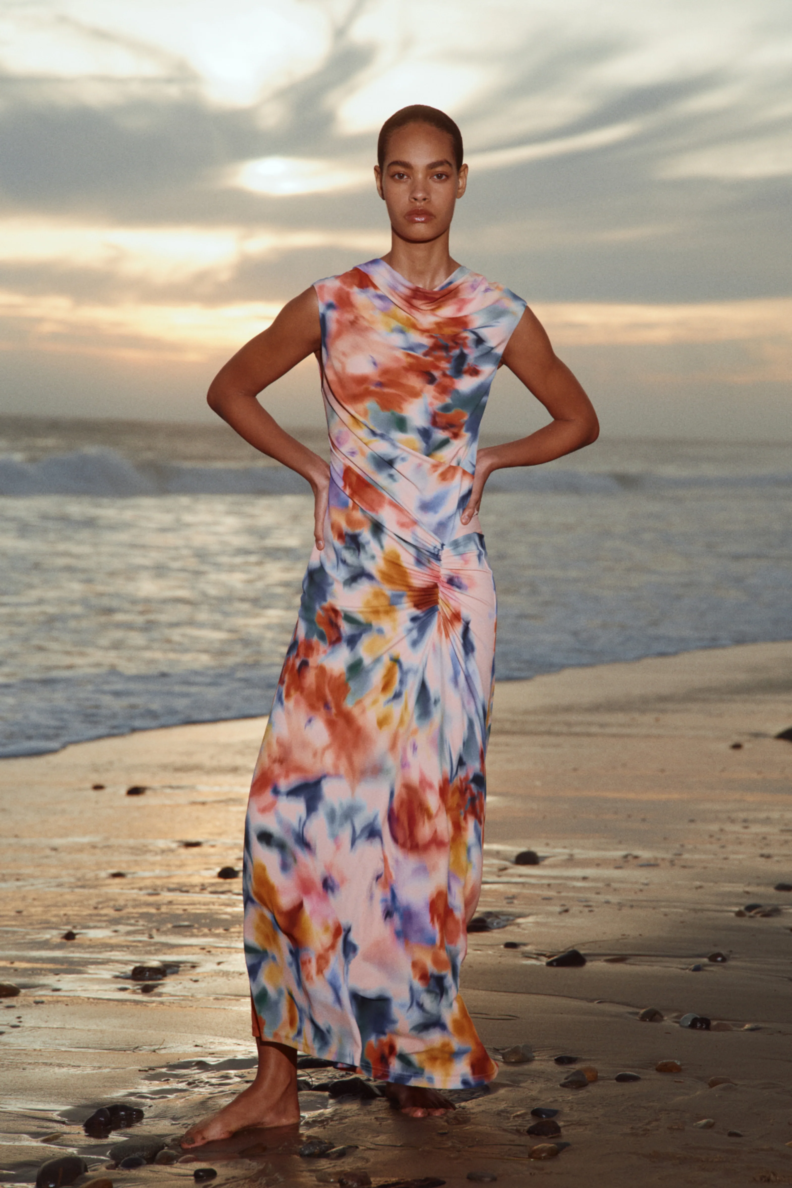 Acacia Draped Jersey Midi Dress - Image 2