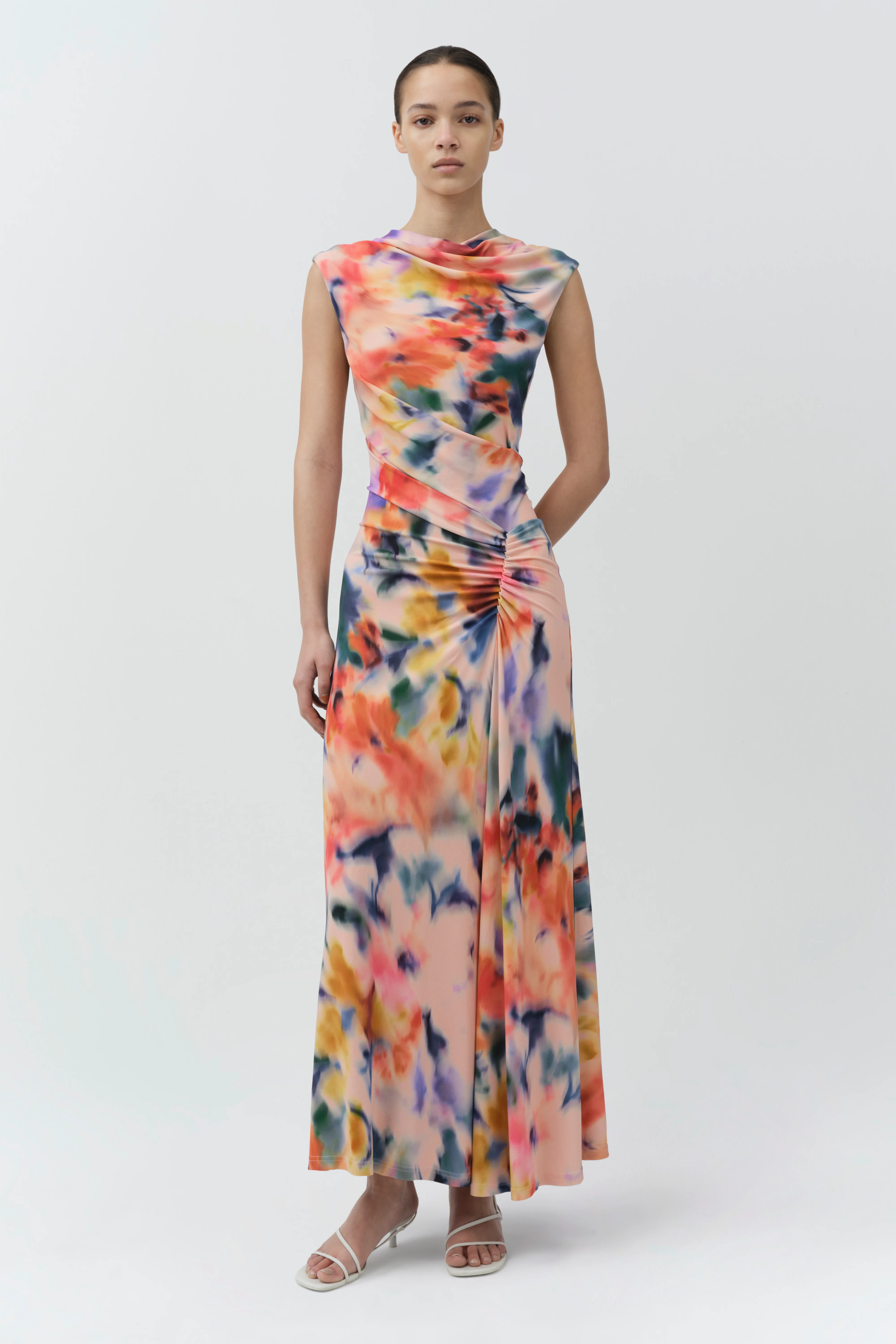 Acacia Draped Jersey Midi Dress - Image 4