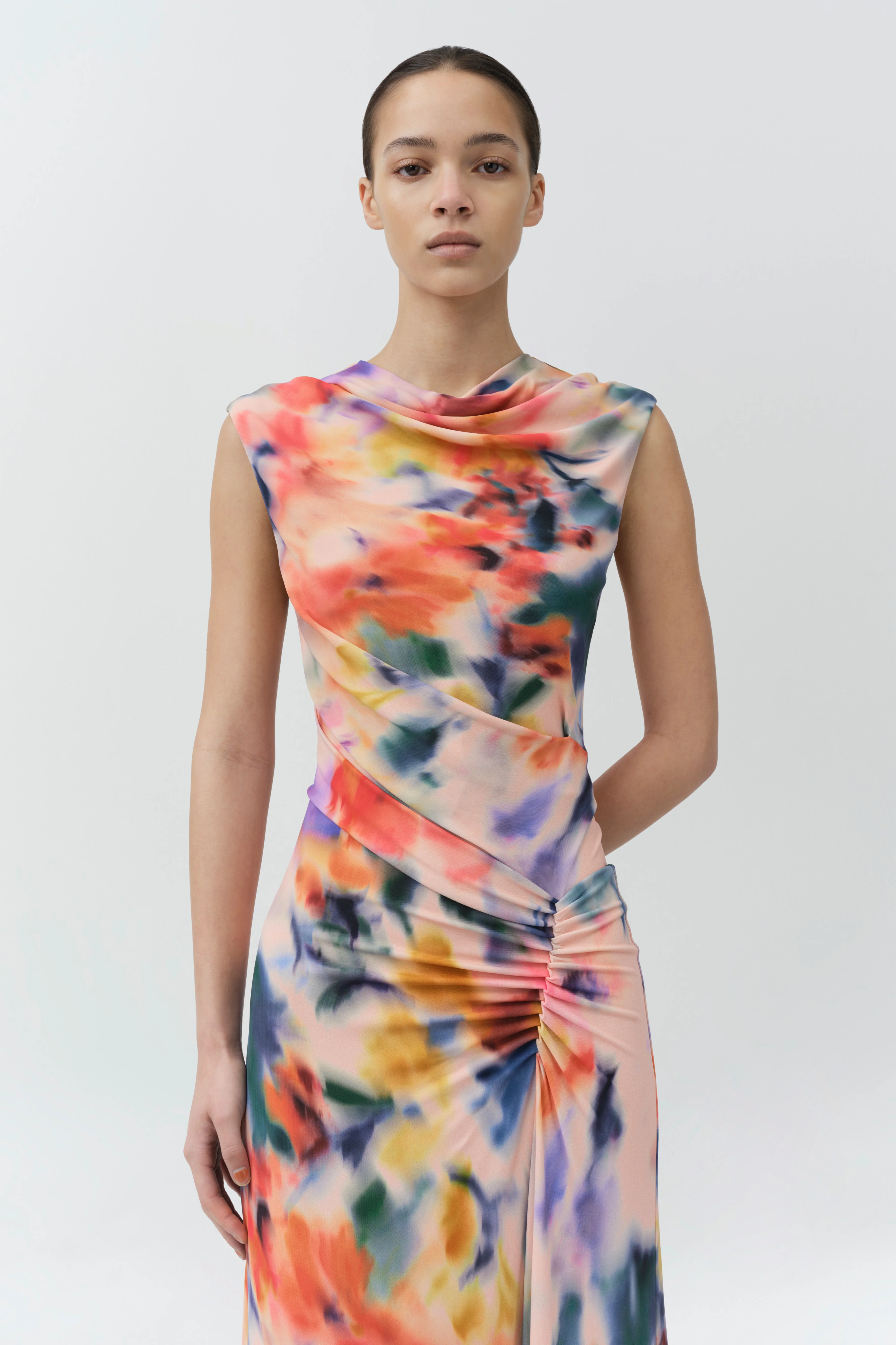 Acacia Draped Jersey Midi Dress - Image 5