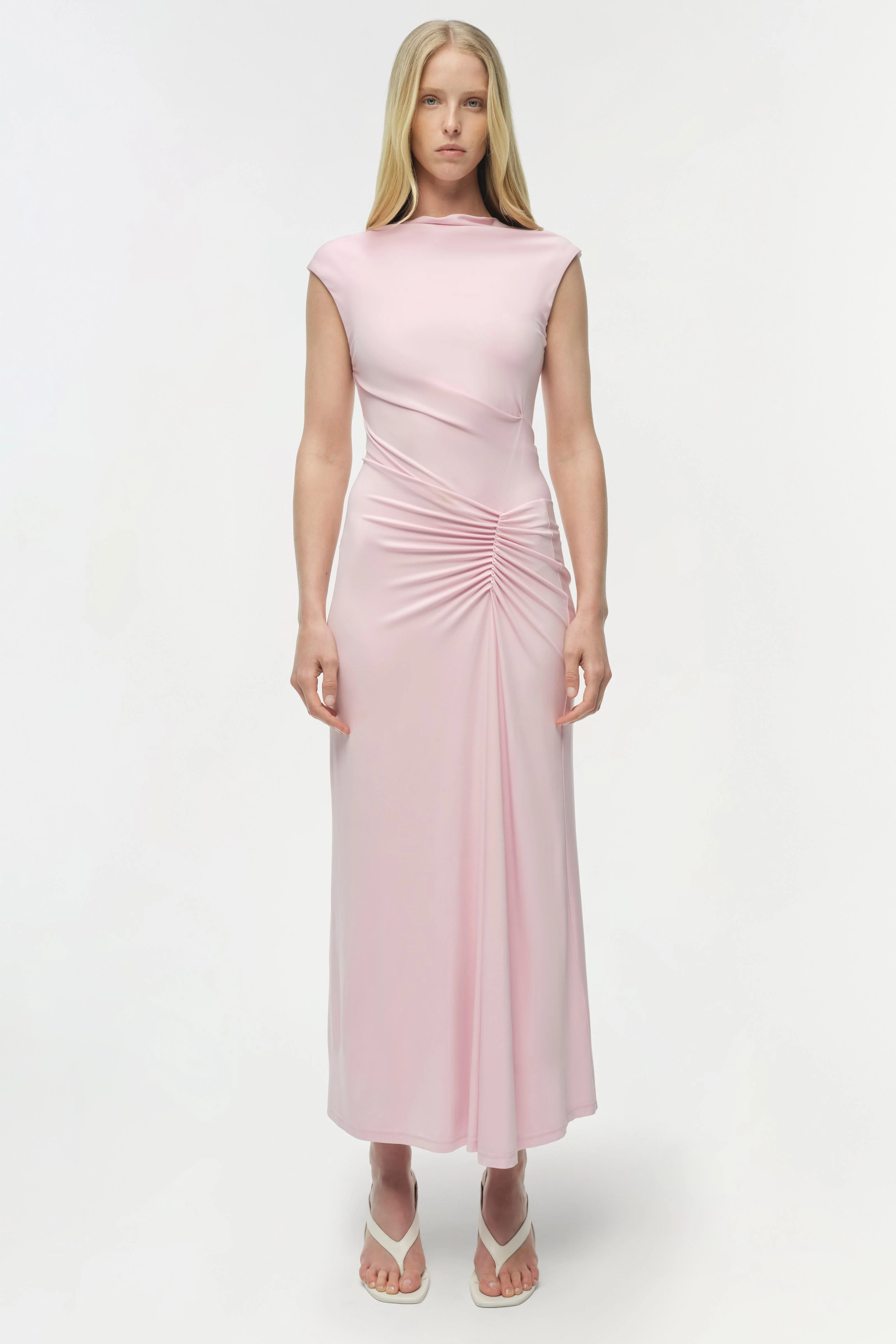 Acacia Draped Jersey Midi Dress - Image 6