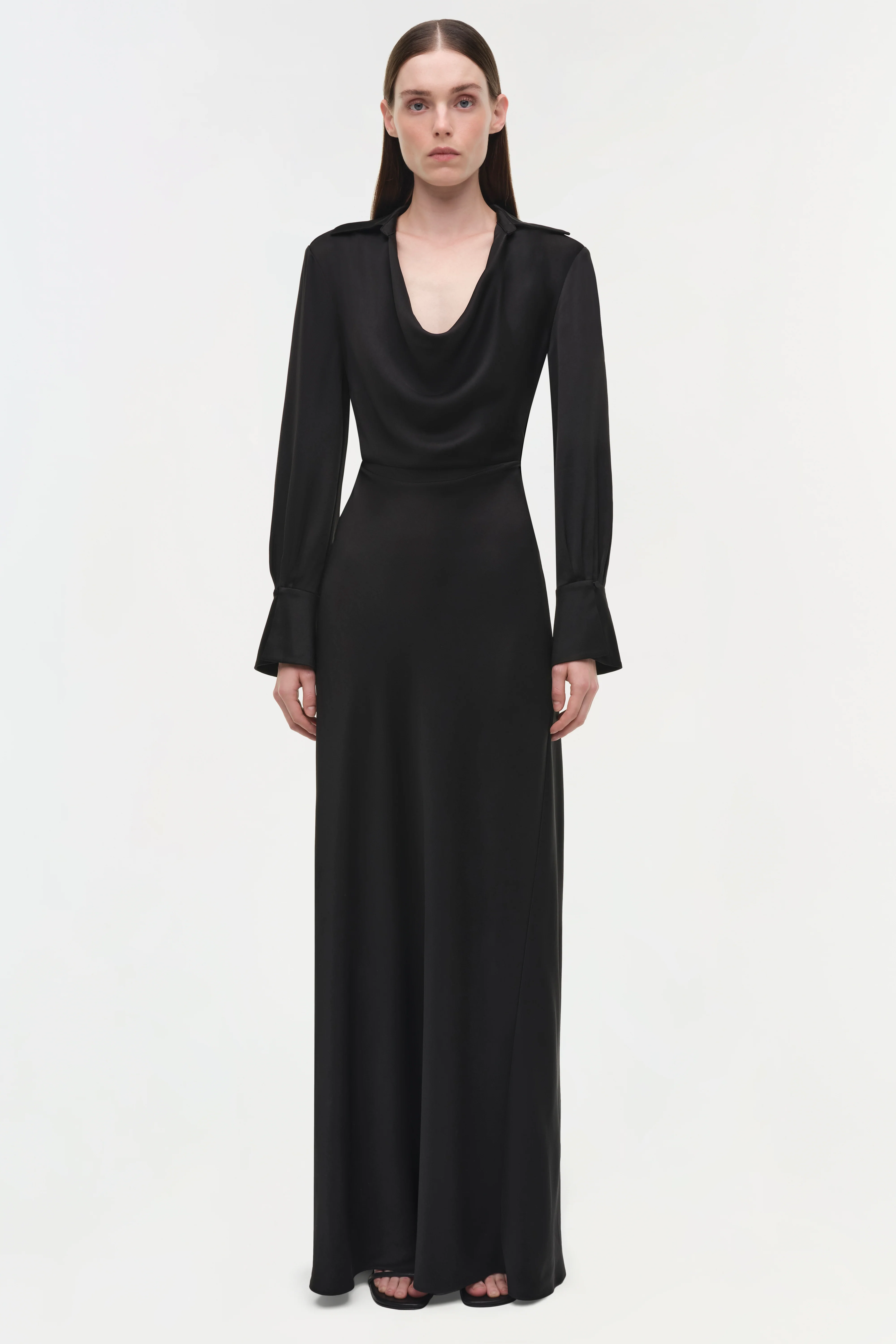 Adelle Draped Satin Gown - Image 2