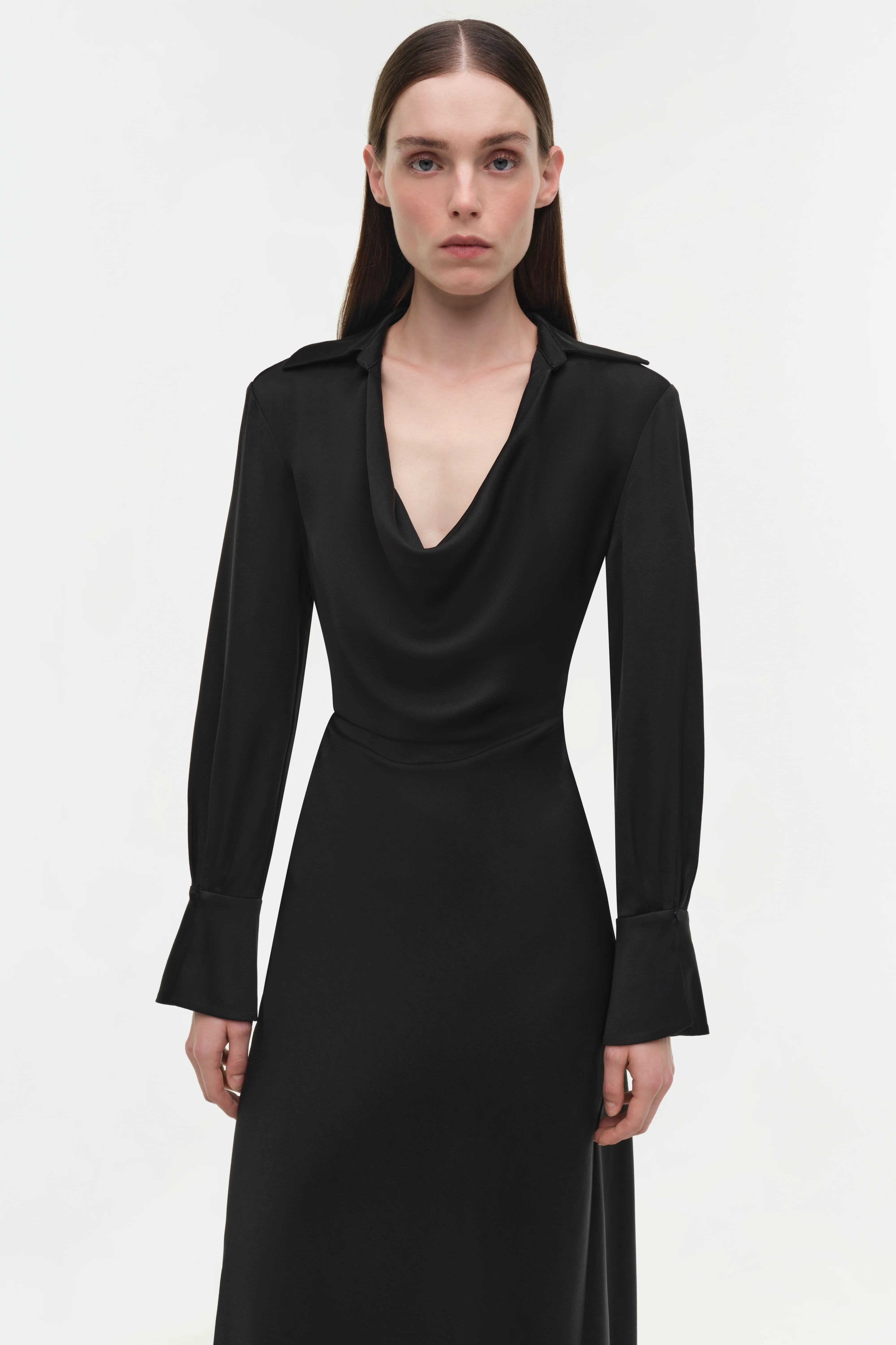 Adelle Draped Satin Gown - Image 3