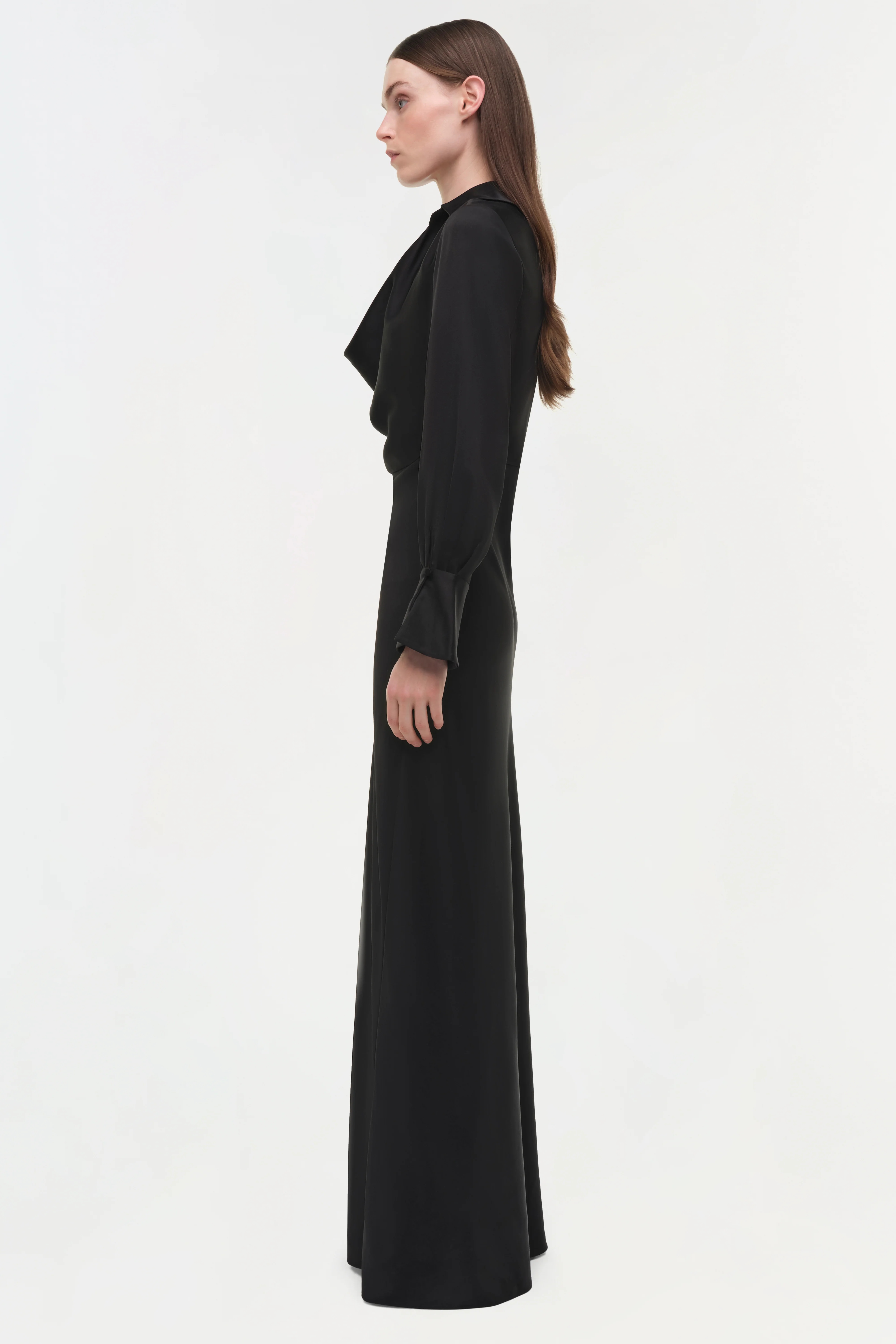 Adelle Draped Satin Gown - Image 4