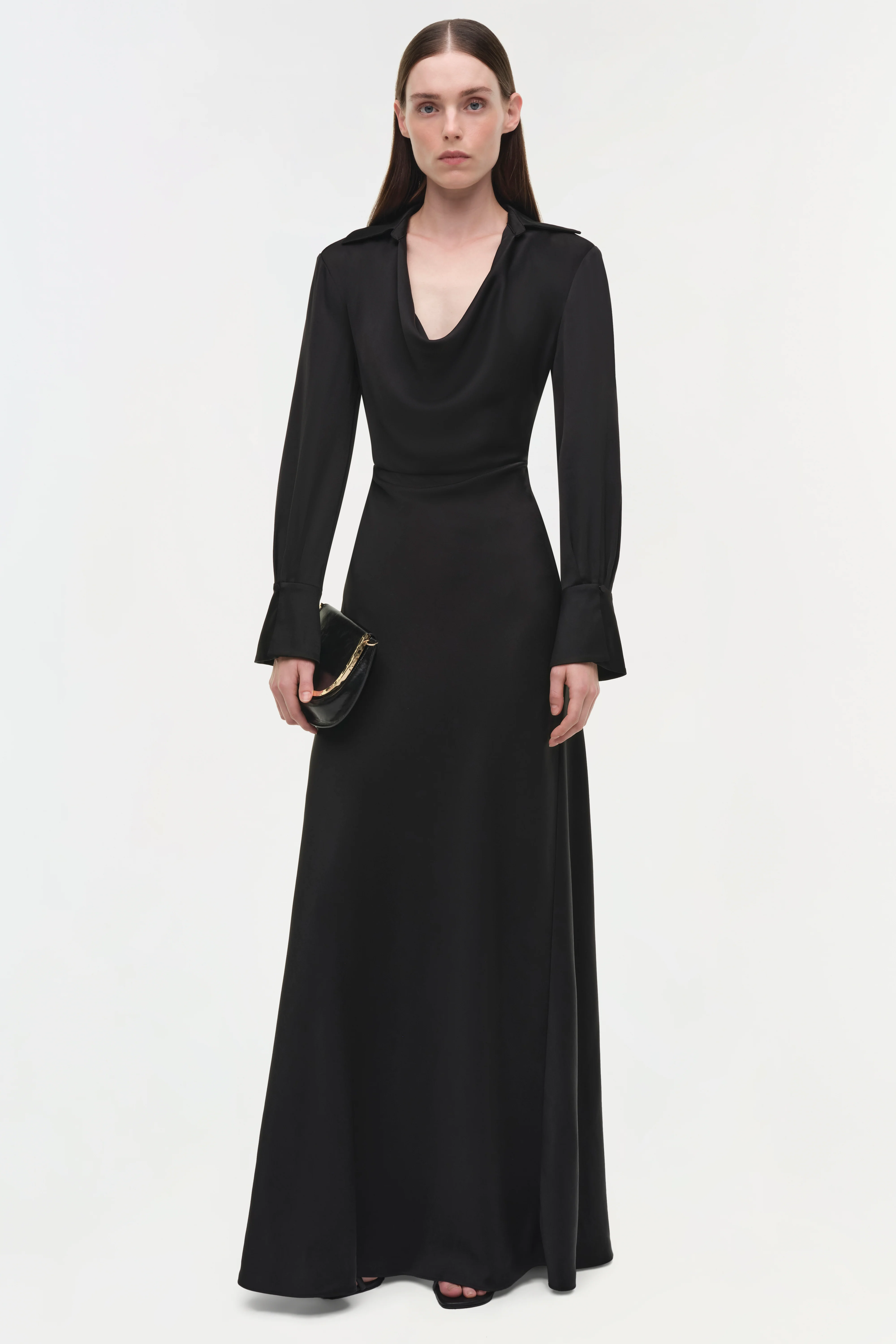 Adelle Draped Satin Gown - Image 6
