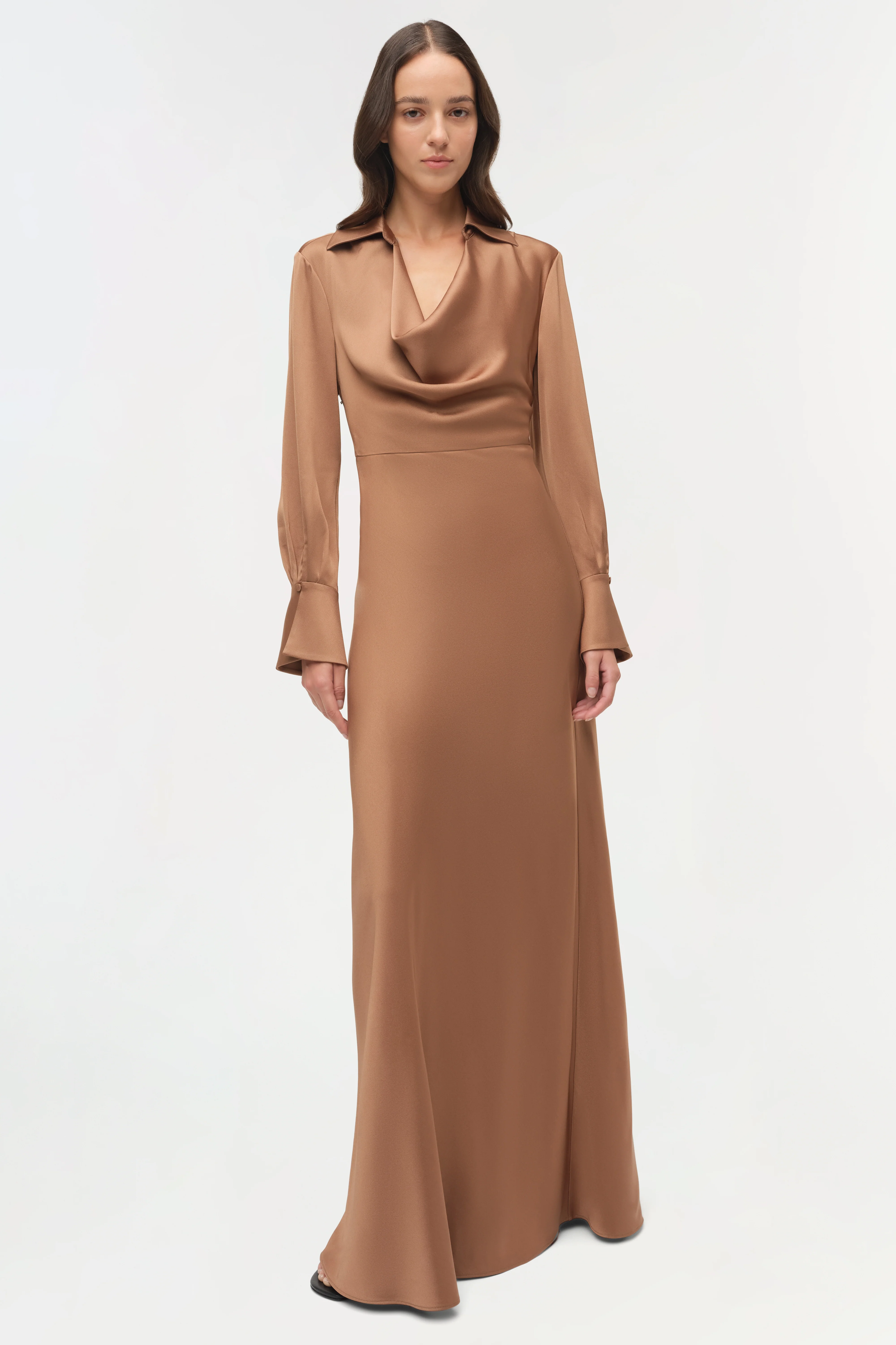 Adelle Draped Satin Gown - Image 2