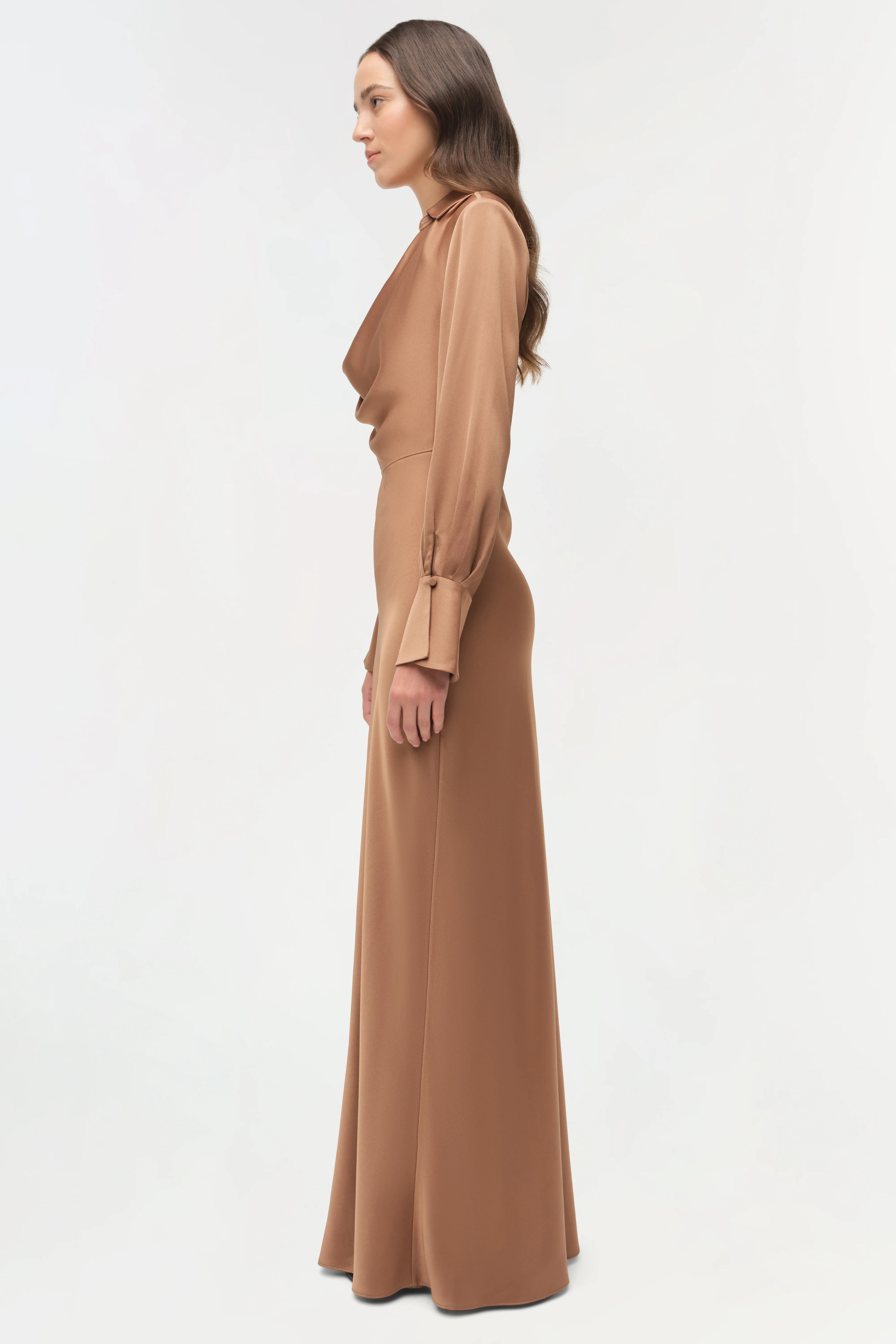 Adelle Draped Satin Gown - Image 4