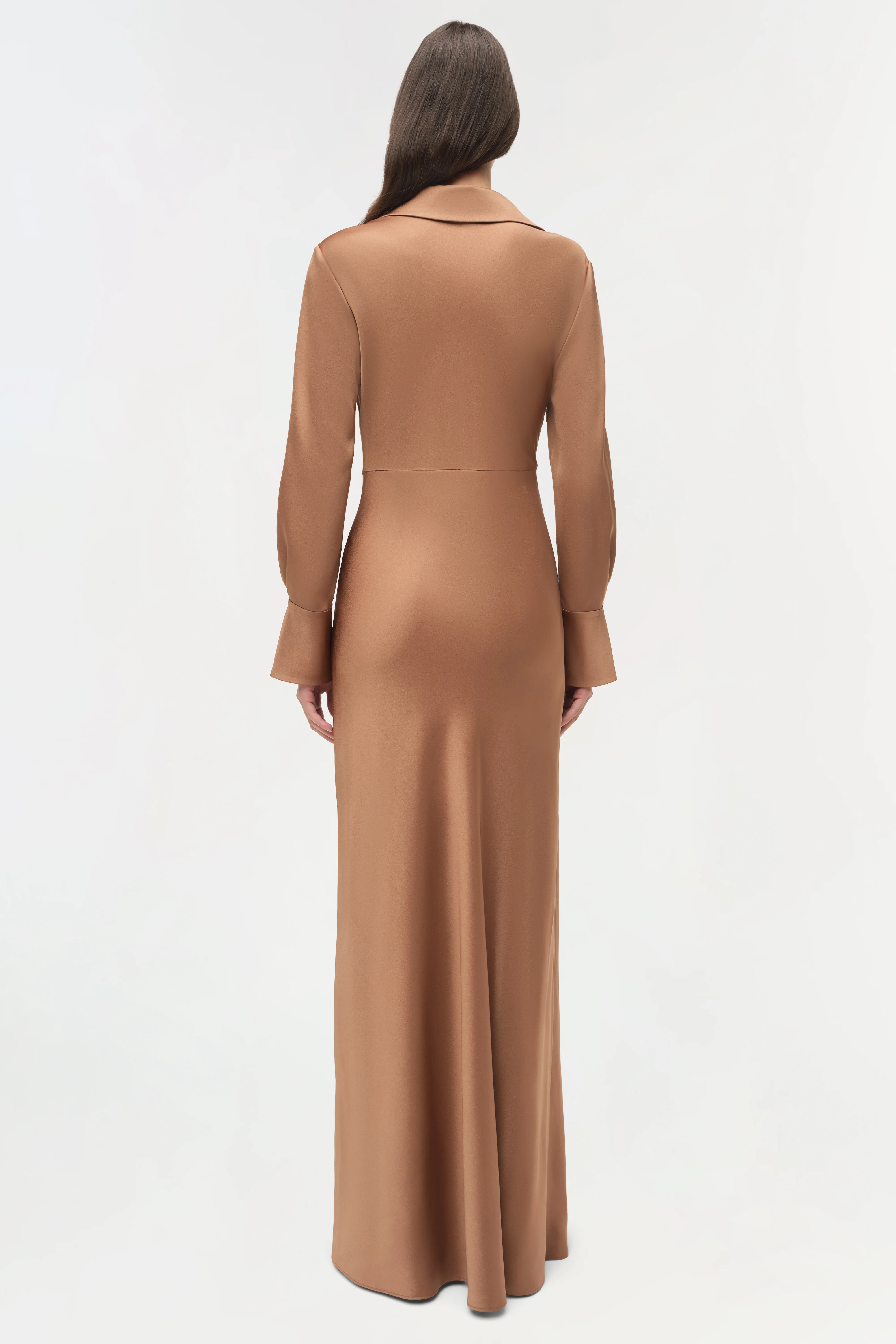Adelle Draped Satin Gown - Image 5