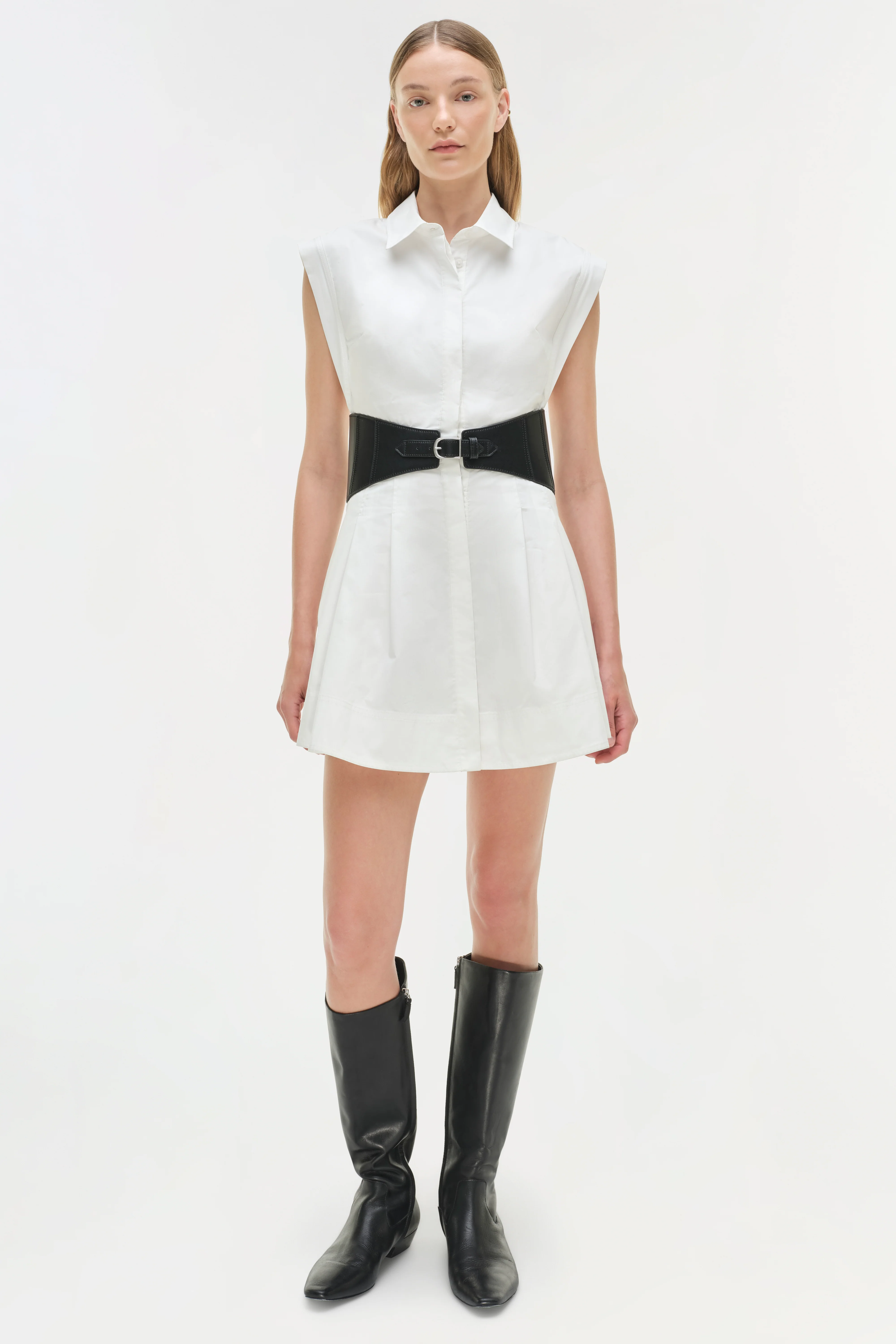 Adler Belted Cotton Mini Dress - Image 2