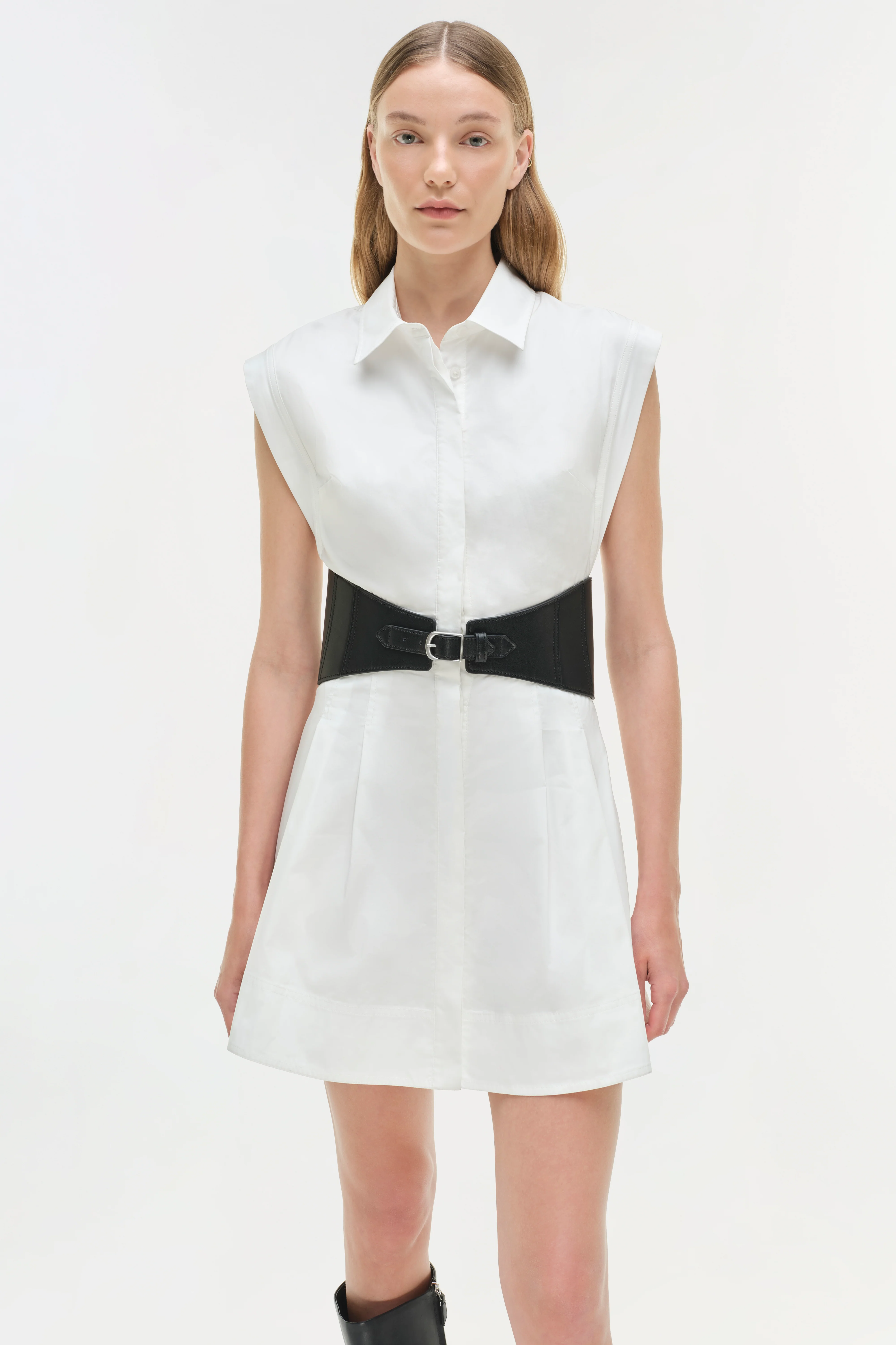 Adler Belted Cotton Mini Dress - Image 3