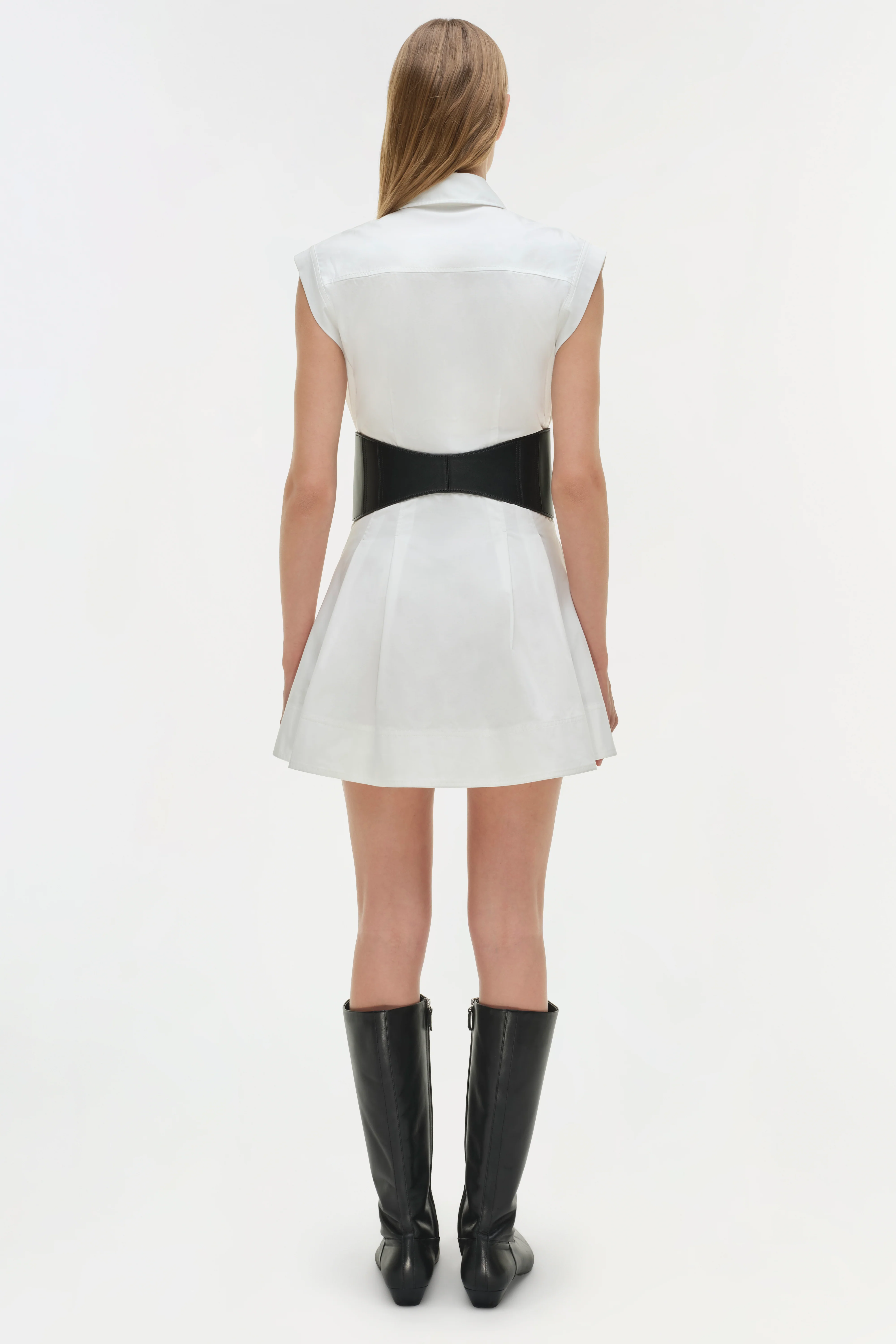 Adler Belted Cotton Mini Dress - Image 5