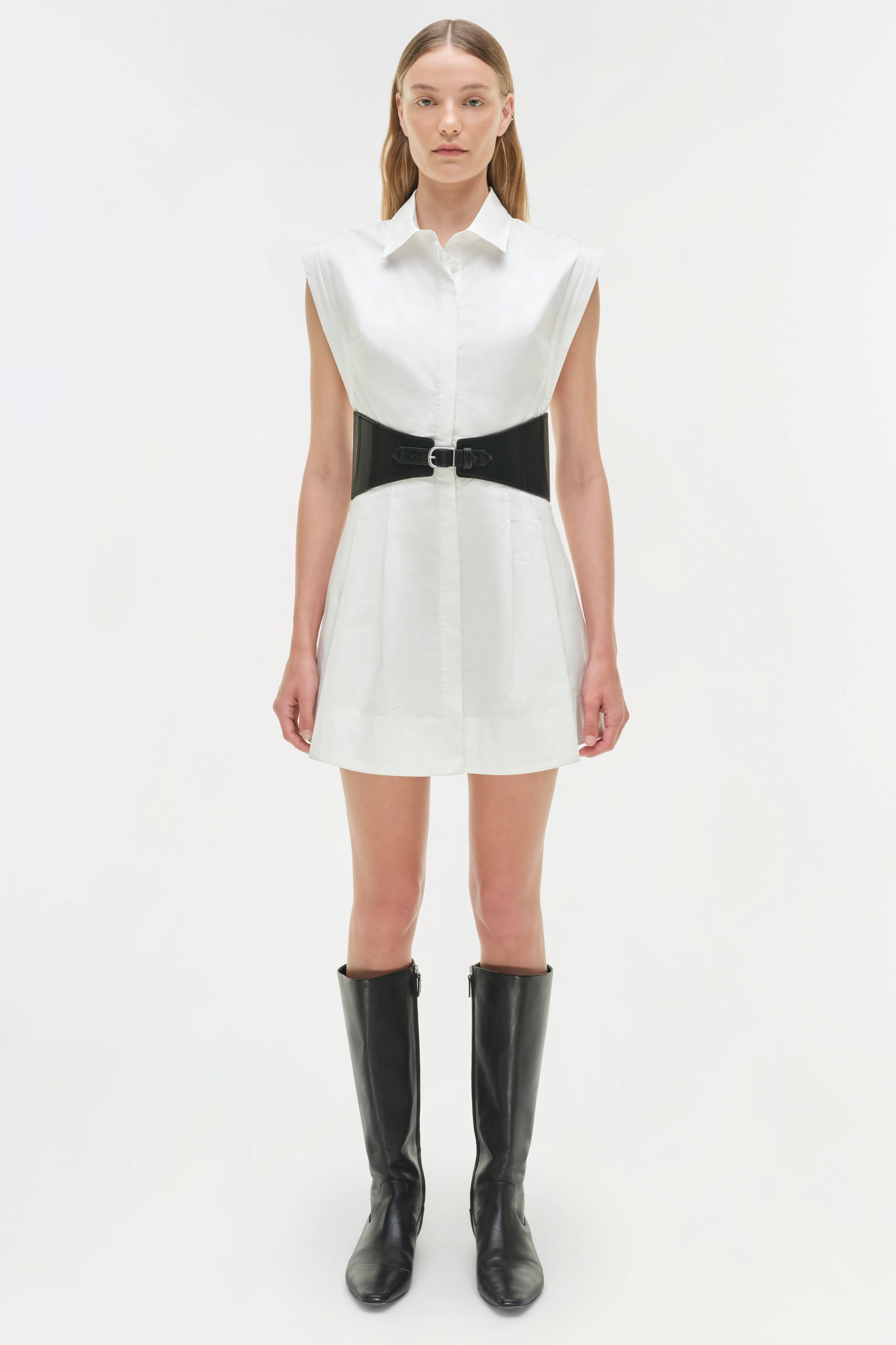 Adler Belted Cotton Mini Dress - Image 6