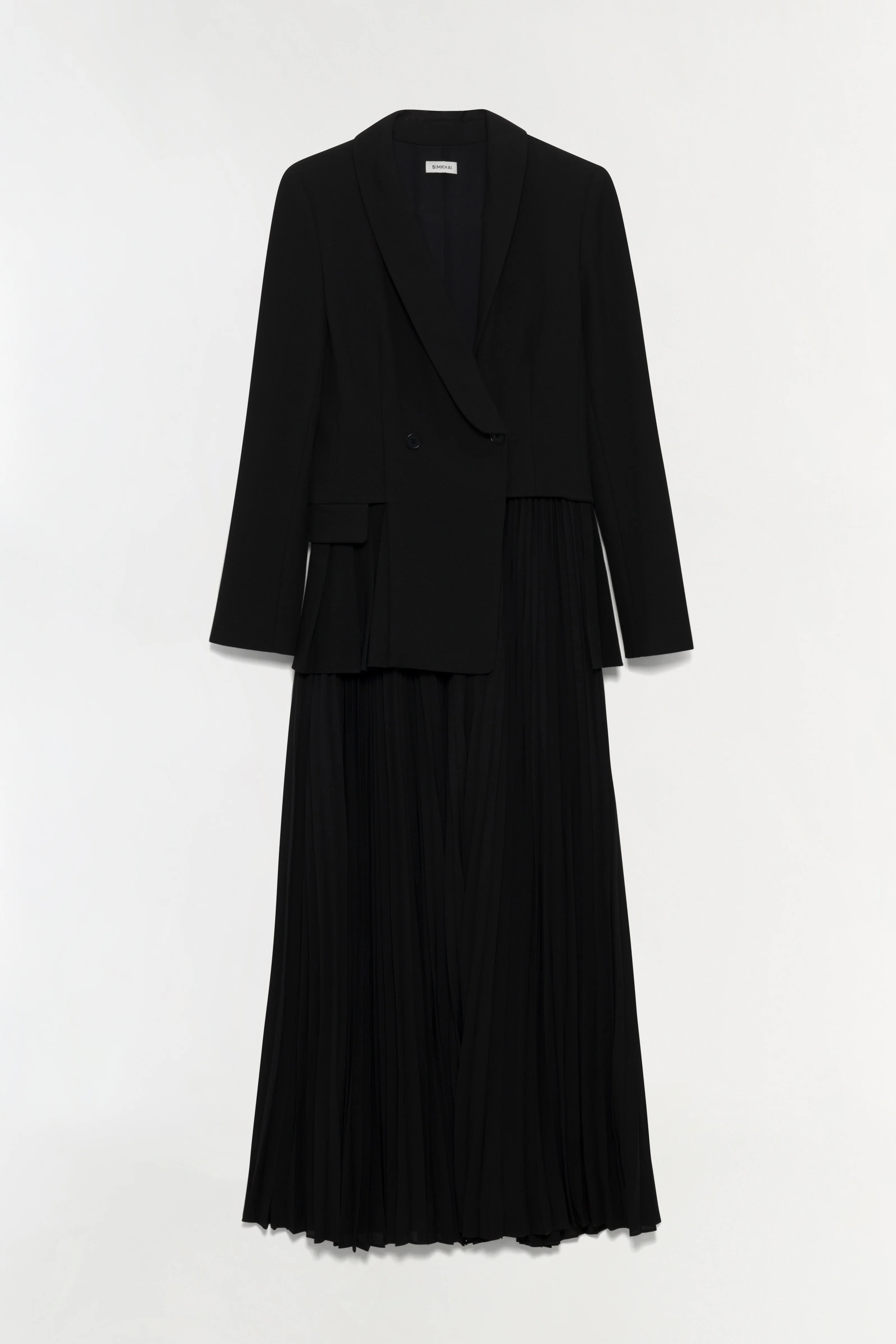 Alexandra Pleated Blazer Midi Dress