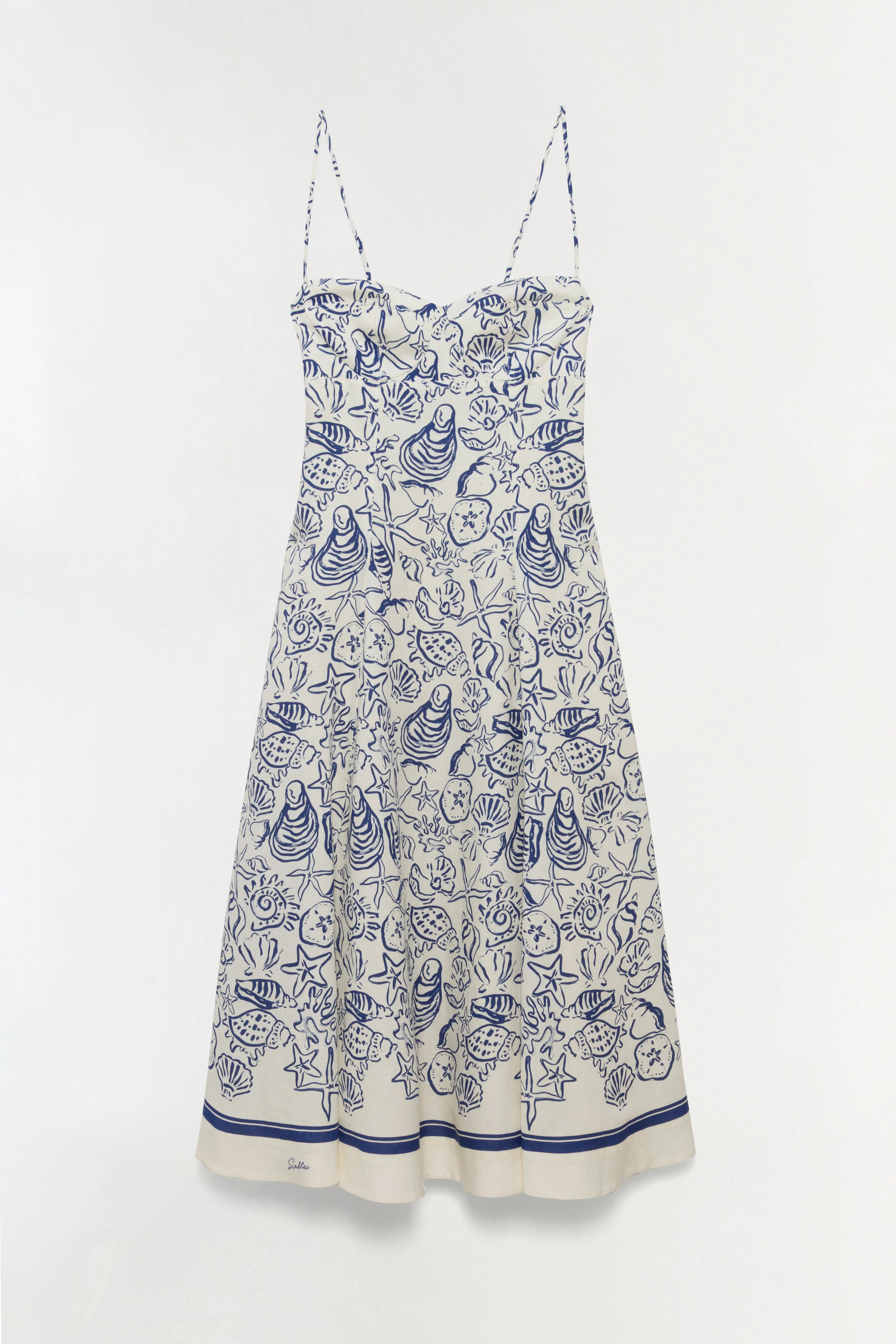 Analise Linen Bustier Midi Dress