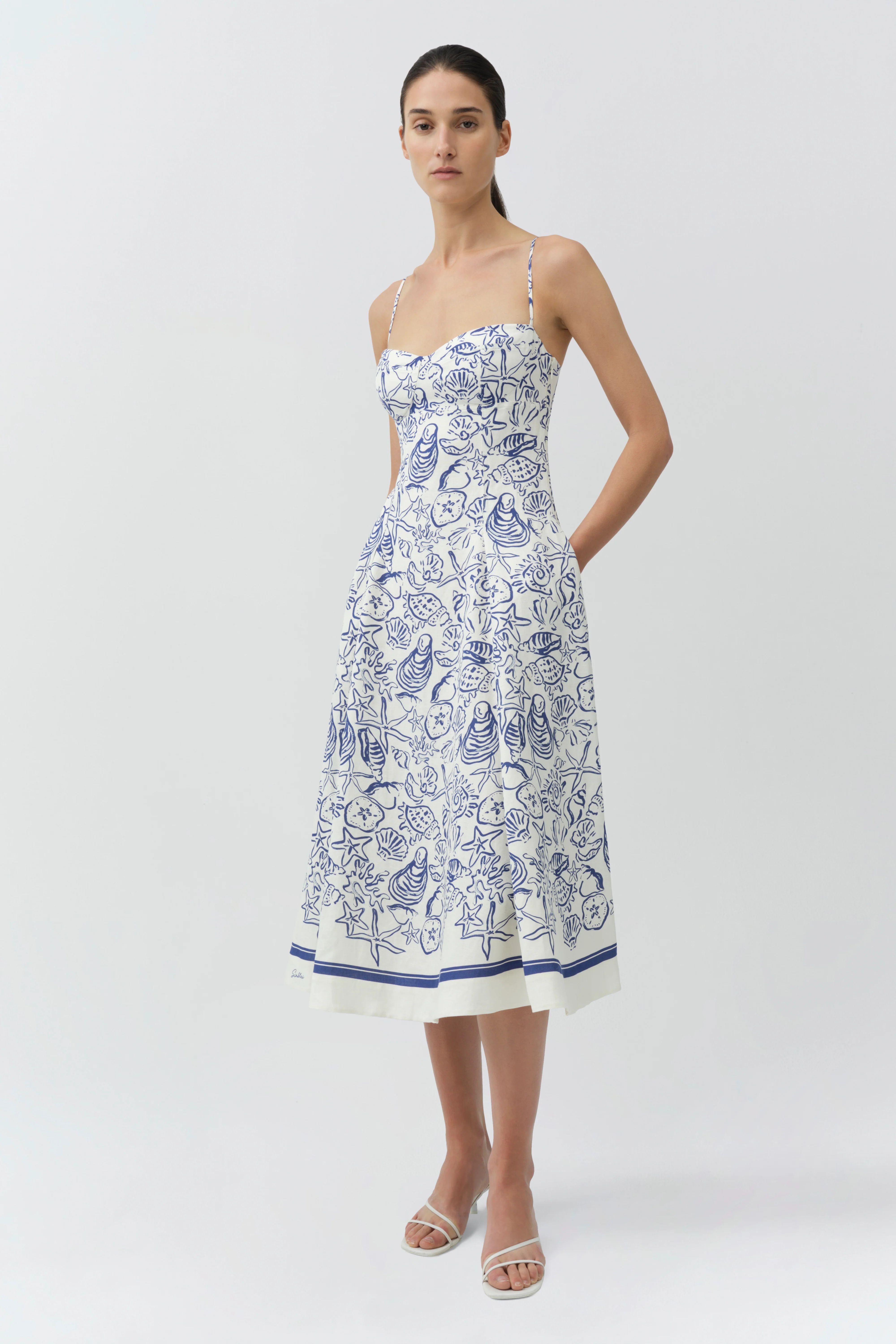 Analise Linen Bustier Midi Dress - Image 4