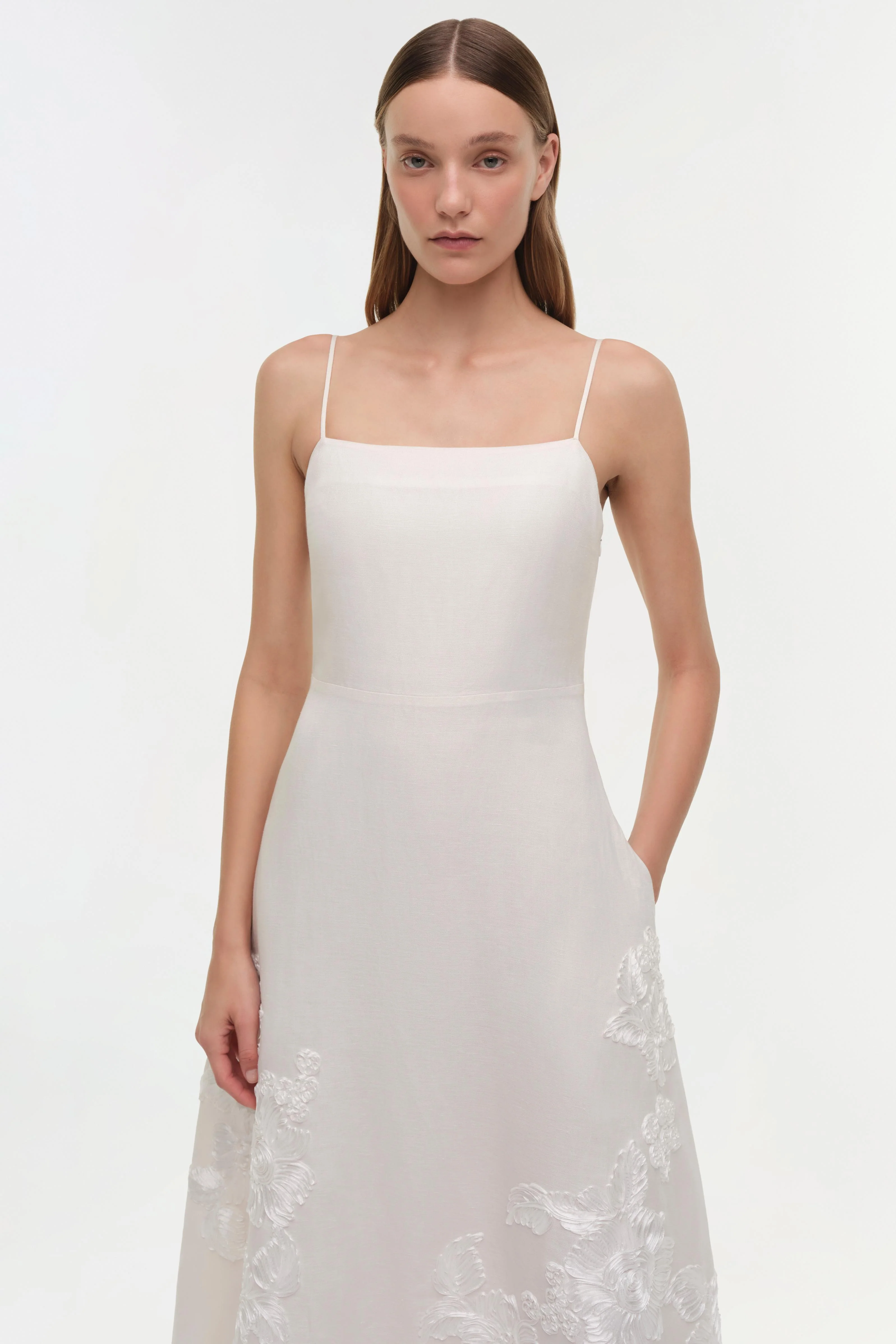 Annabella Soutache Linen Midi Dress - Image 3