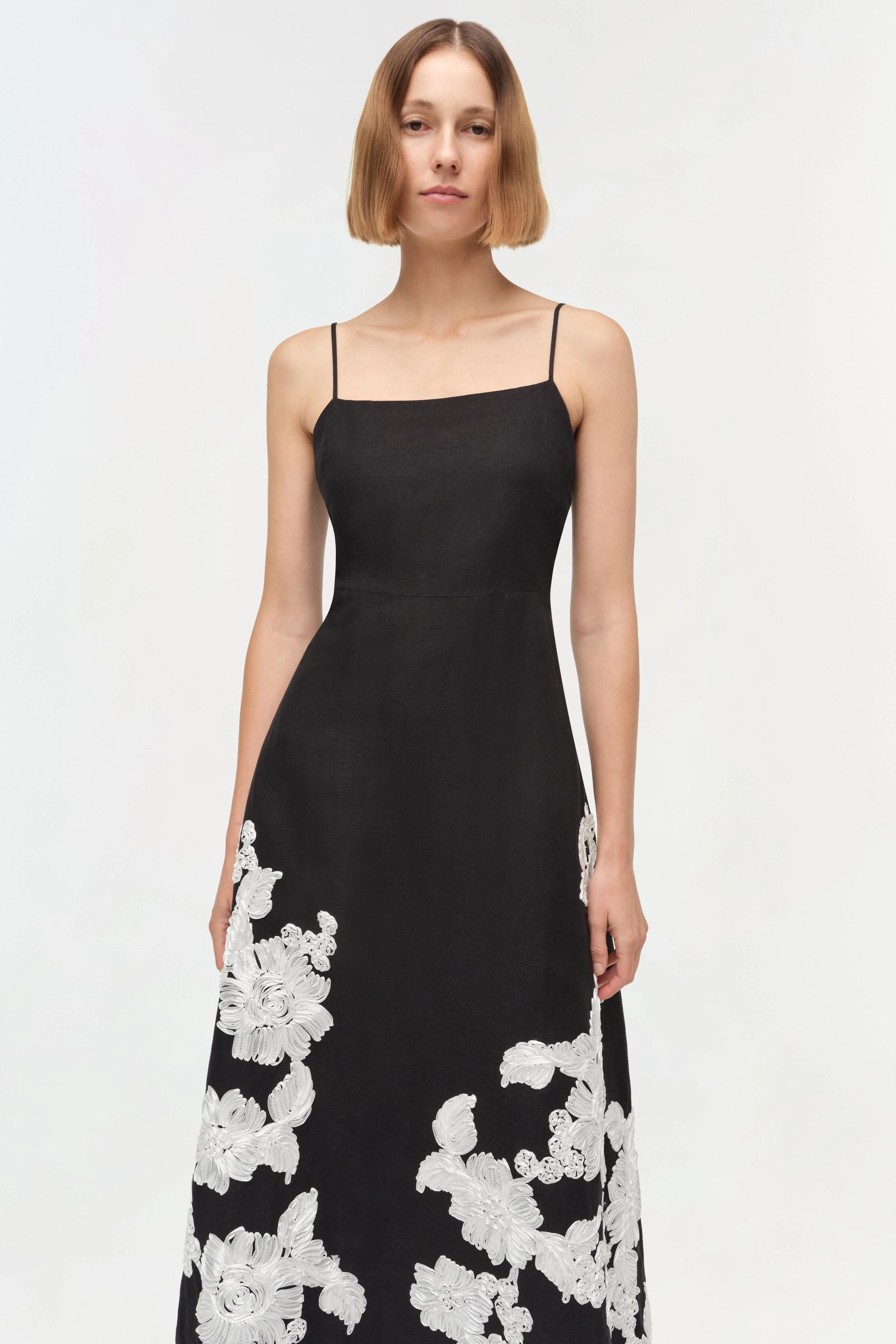 Annabella Soutache Linen Midi Dress - Image 3
