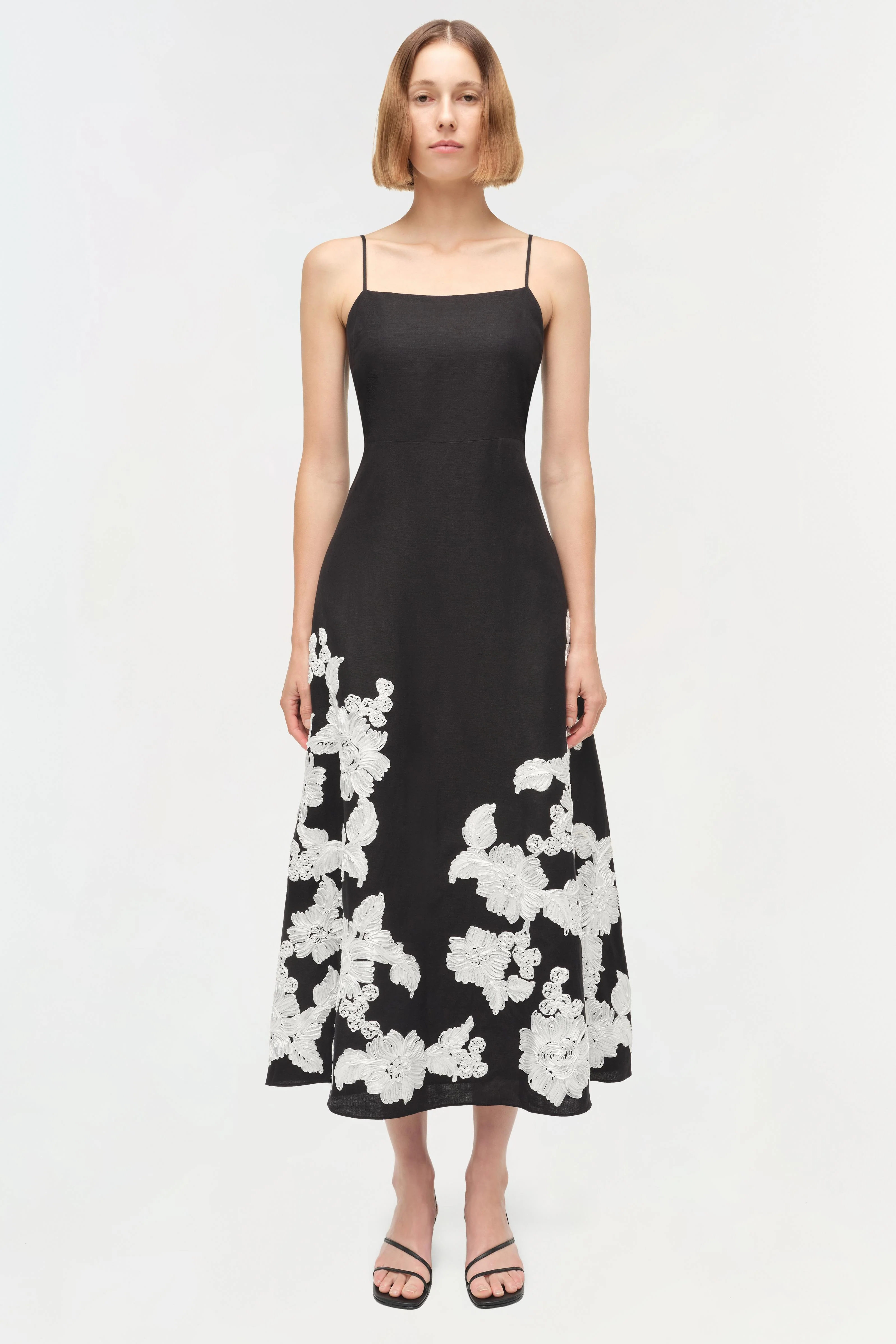 Annabella Soutache Linen Midi Dress - Image 6