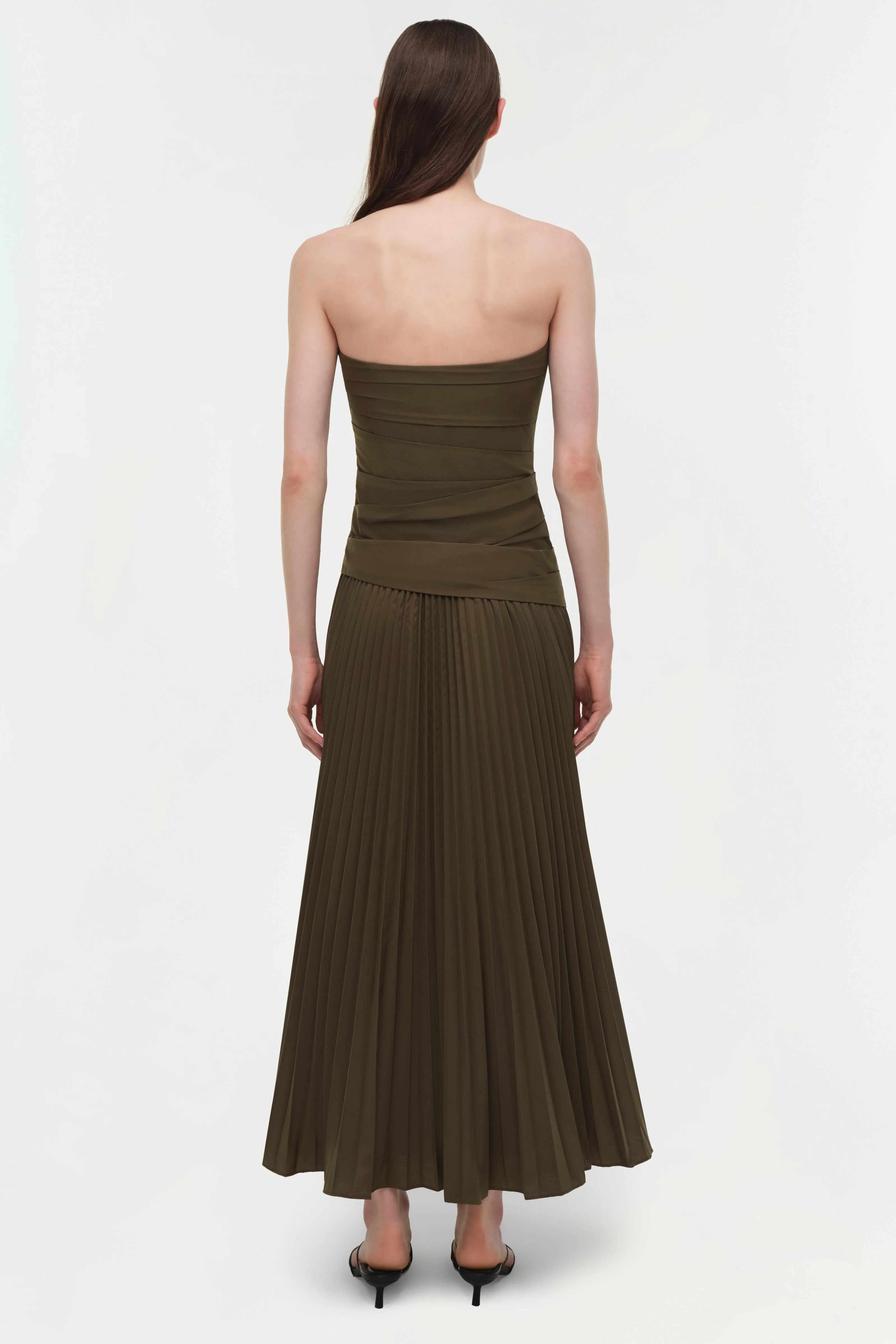 Arie Strapless Cotton Bustier Midi Dress - Image 5