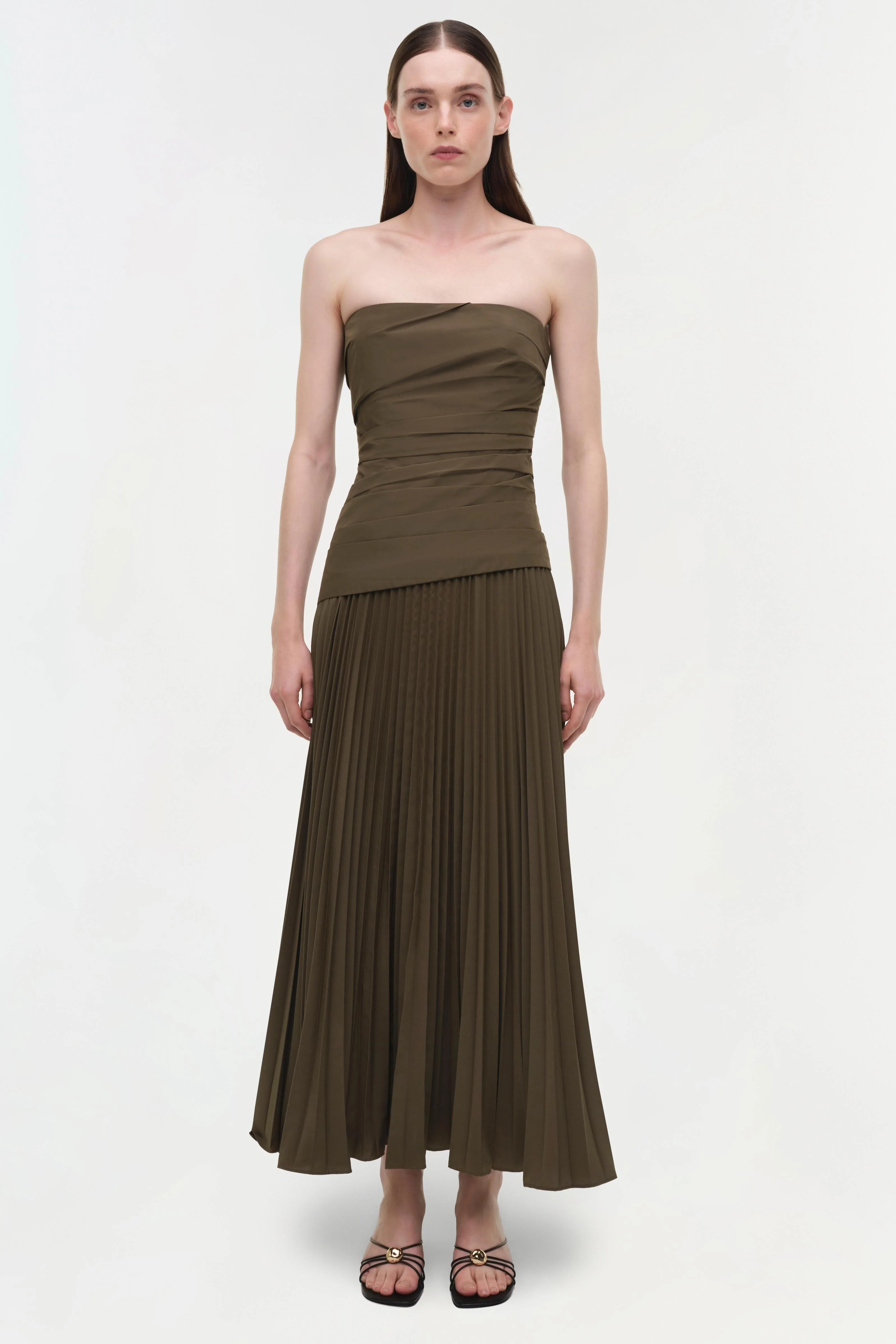 Arie Strapless Cotton Bustier Midi Dress - Image 6