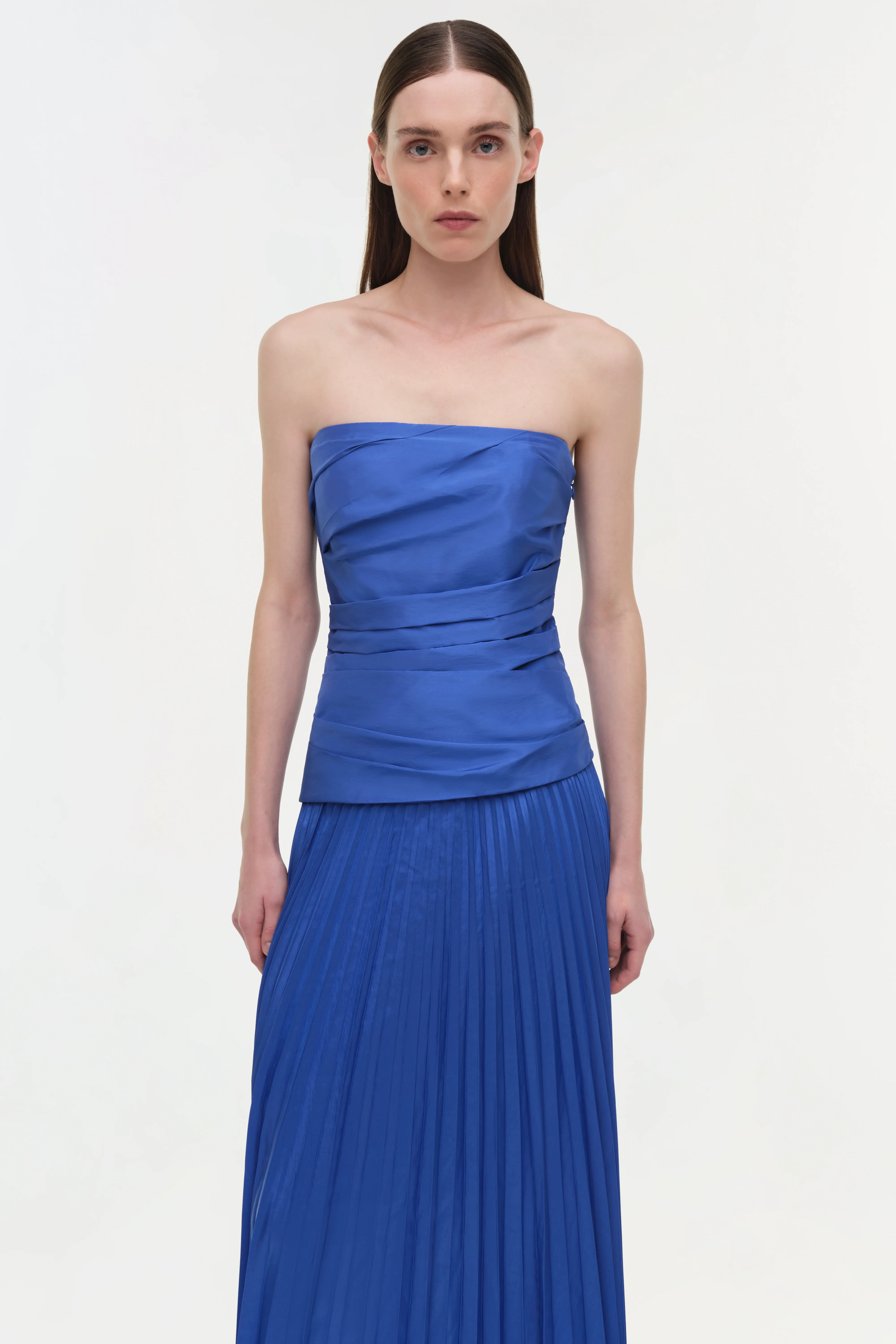 Arie Strapless Taffeta Bustier Midi Dress - Image 3