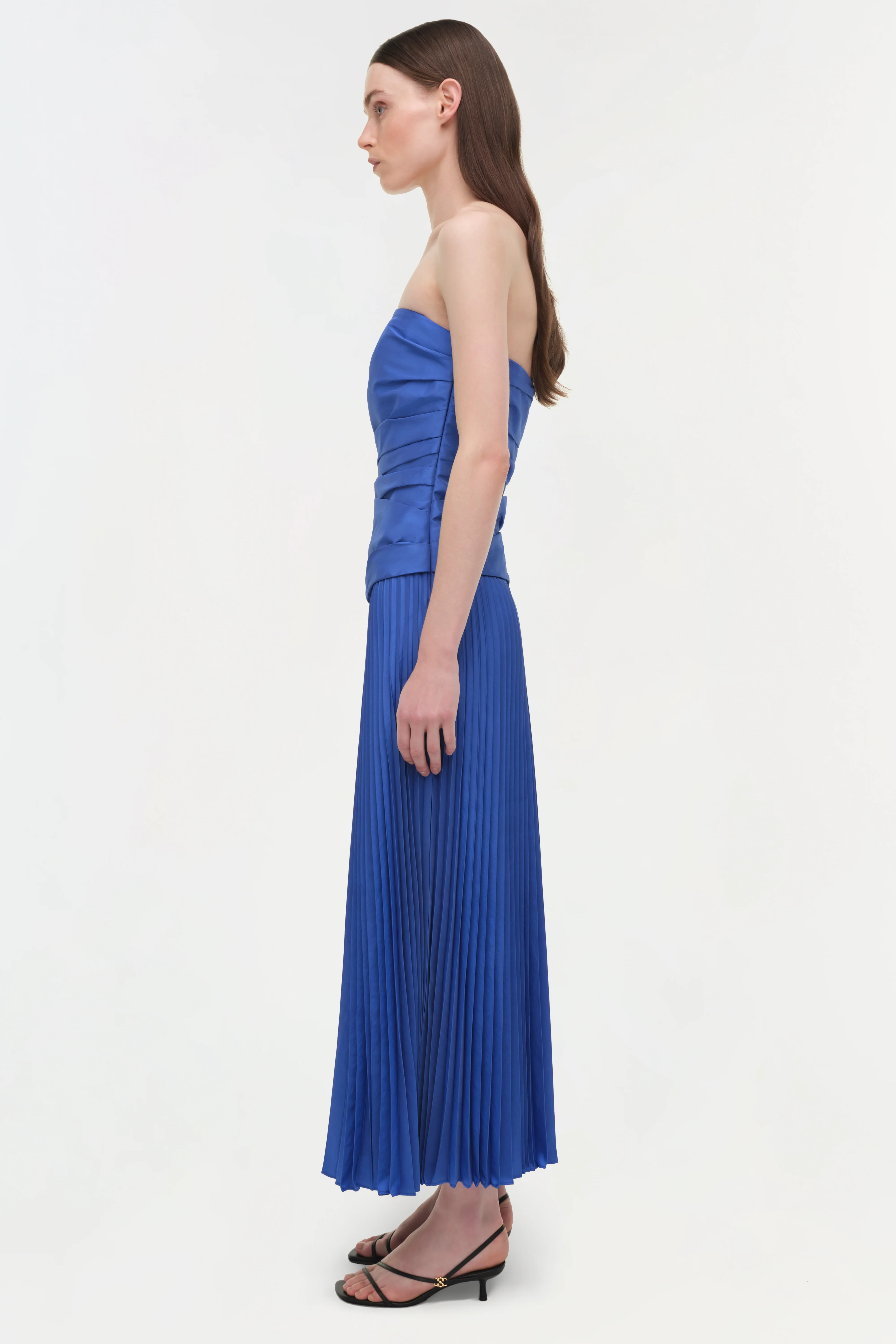 Arie Strapless Taffeta Bustier Midi Dress - Image 4