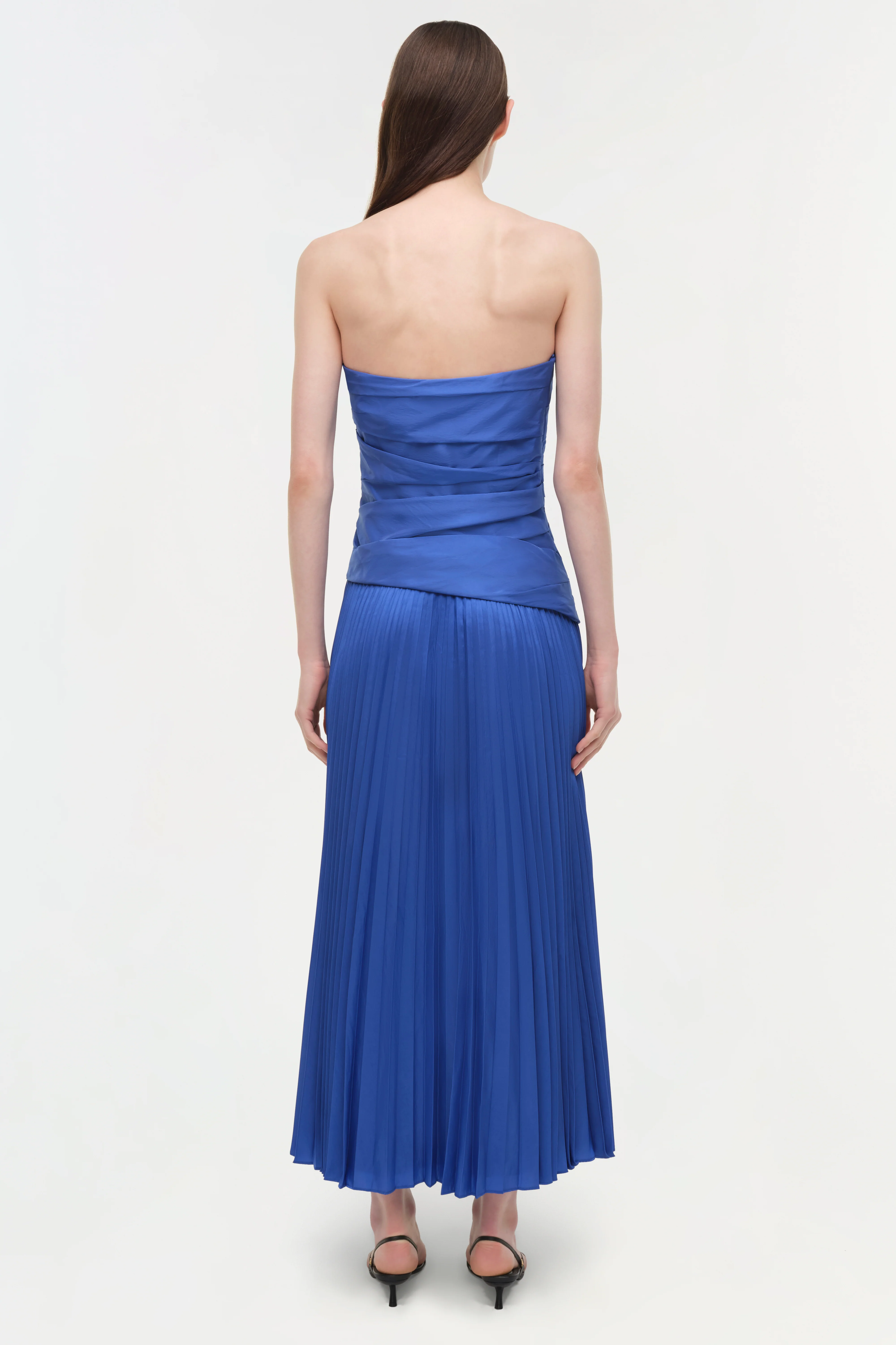 Arie Strapless Taffeta Bustier Midi Dress - Image 5