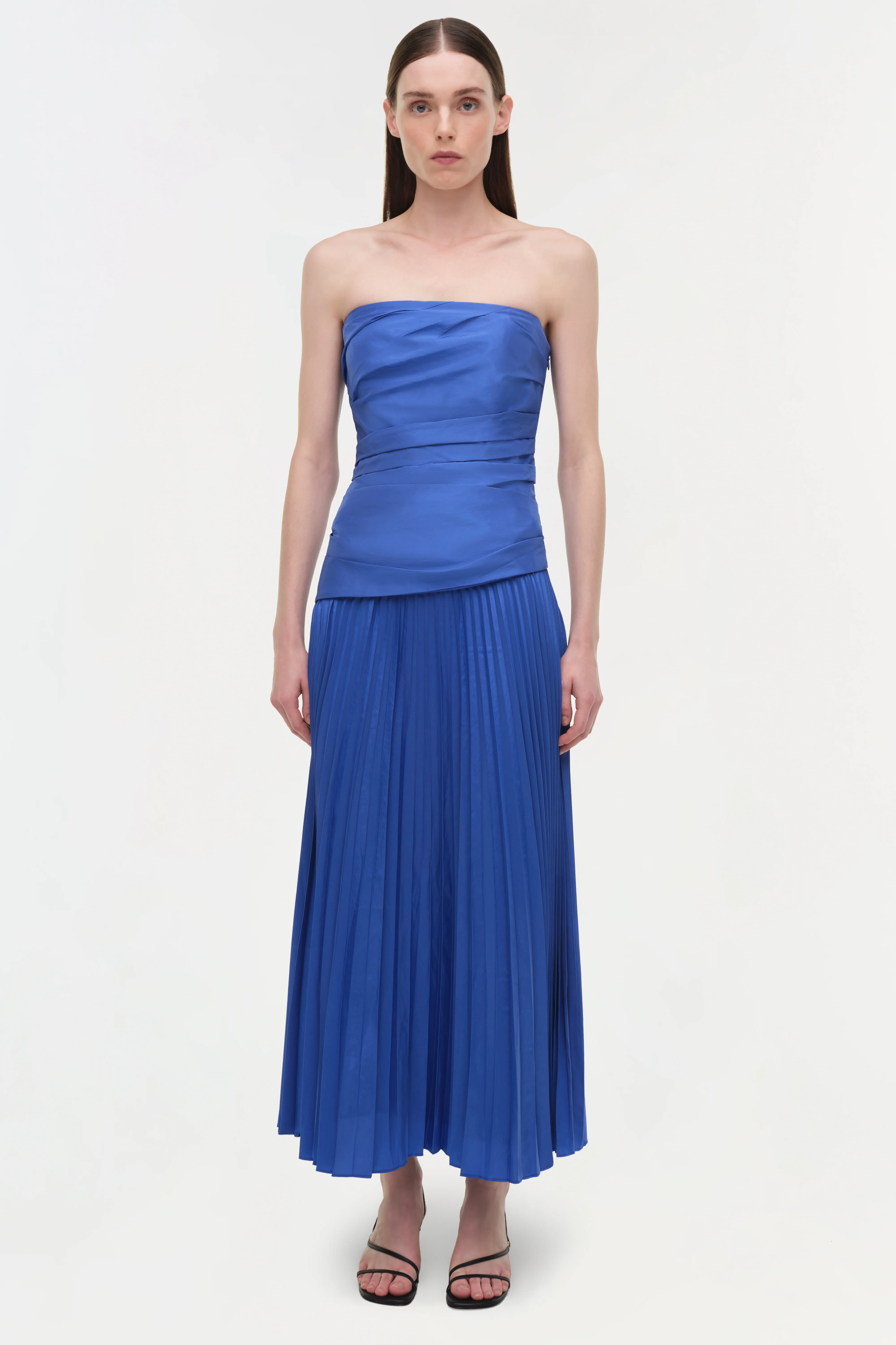 Arie Strapless Taffeta Bustier Midi Dress - Image 6