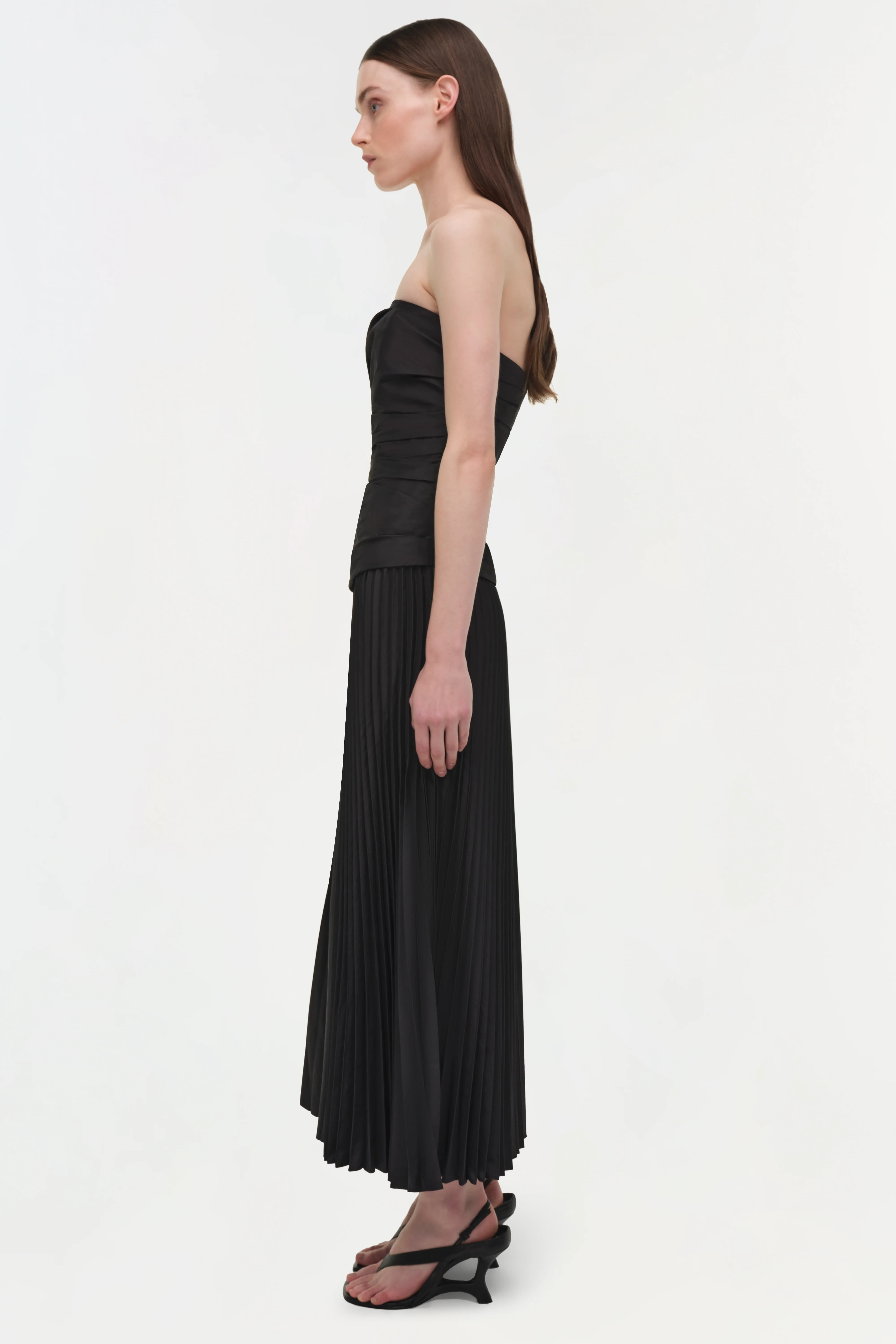 Arie Strapless Taffeta Bustier Midi Dress - Image 5