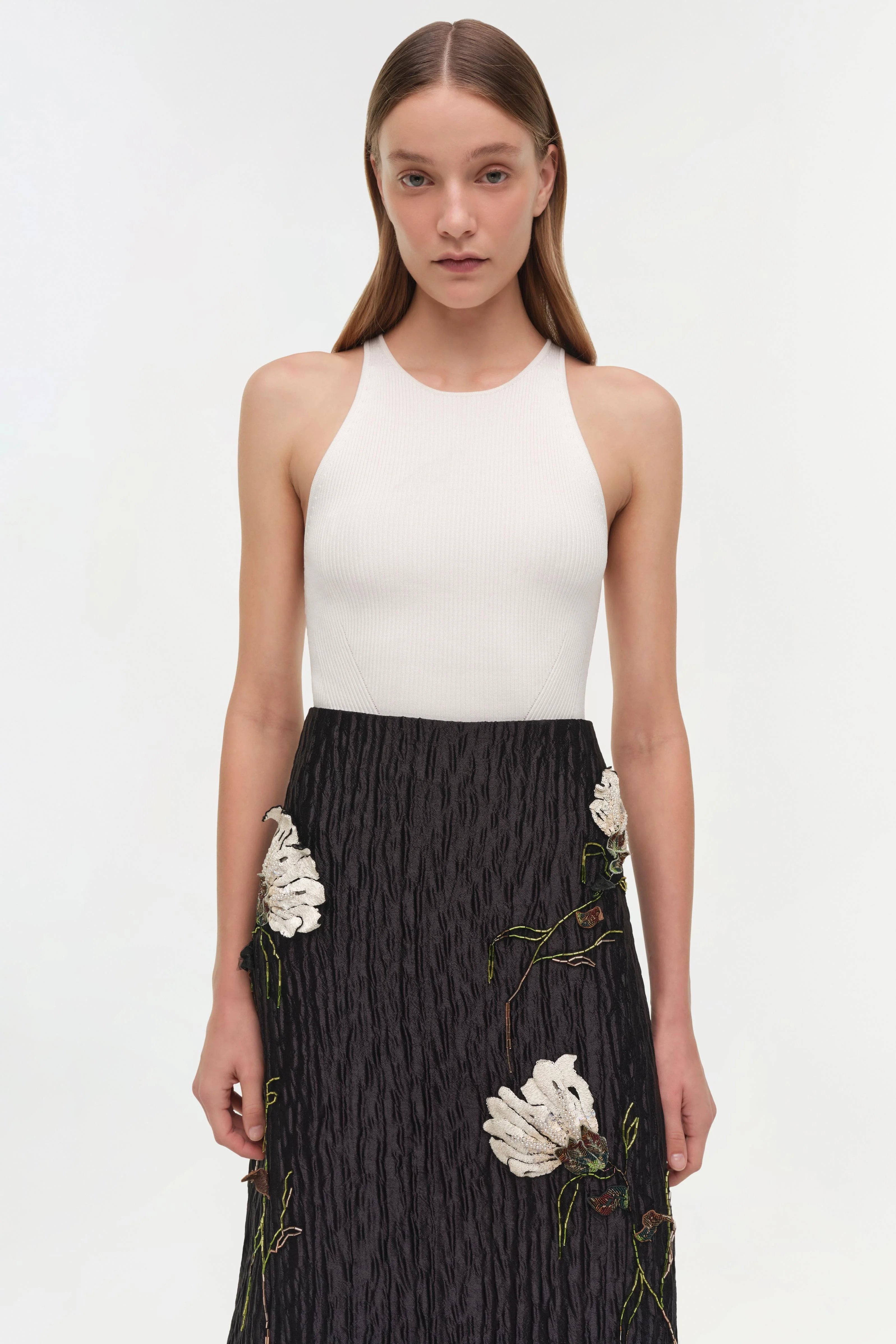 Arla Floral Jacquard Midi Skirt - Image 3