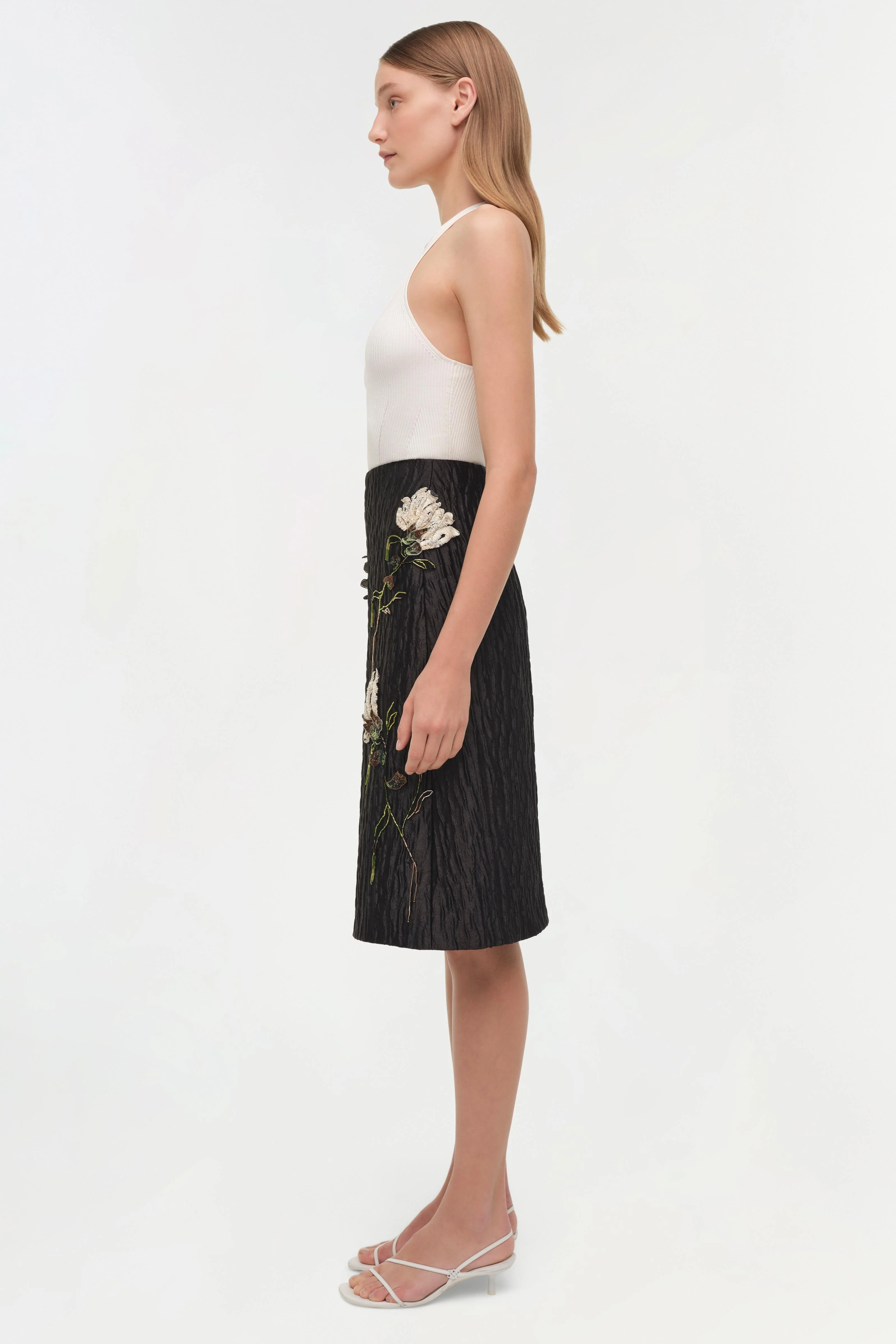 Arla Floral Jacquard Midi Skirt - Image 4
