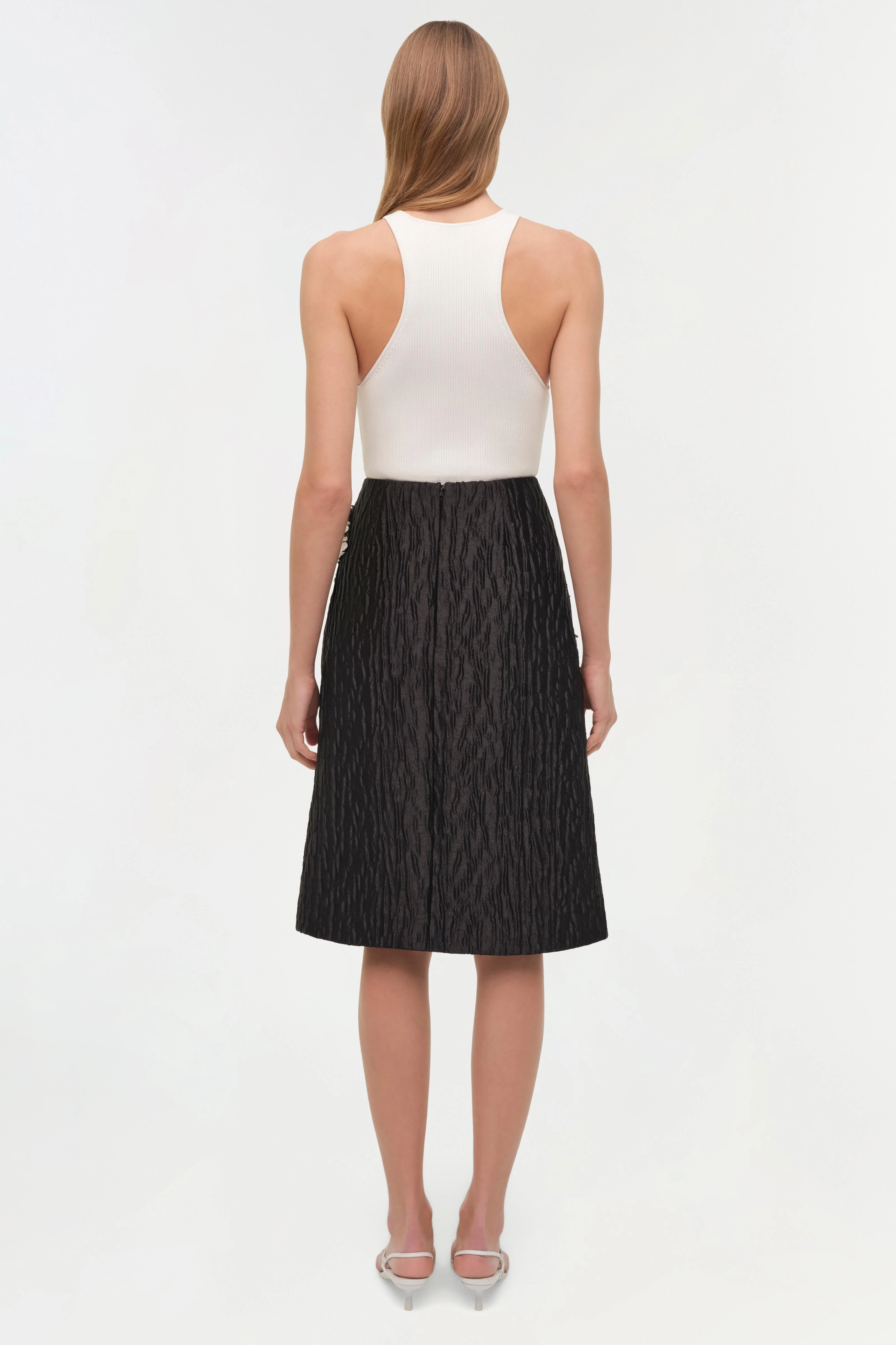 Arla Floral Jacquard Midi Skirt - Image 5
