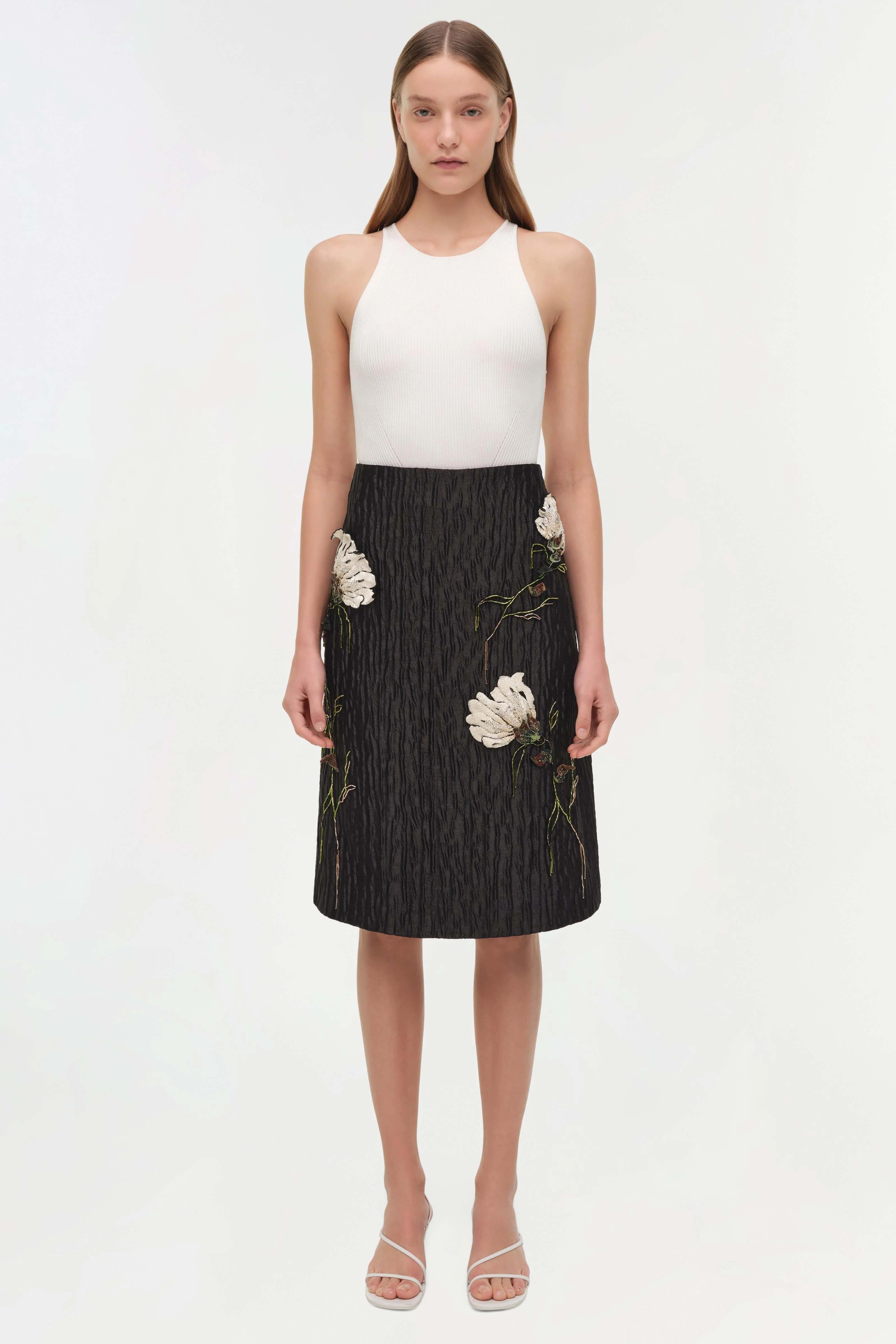 Arla Floral Jacquard Midi Skirt - Image 6