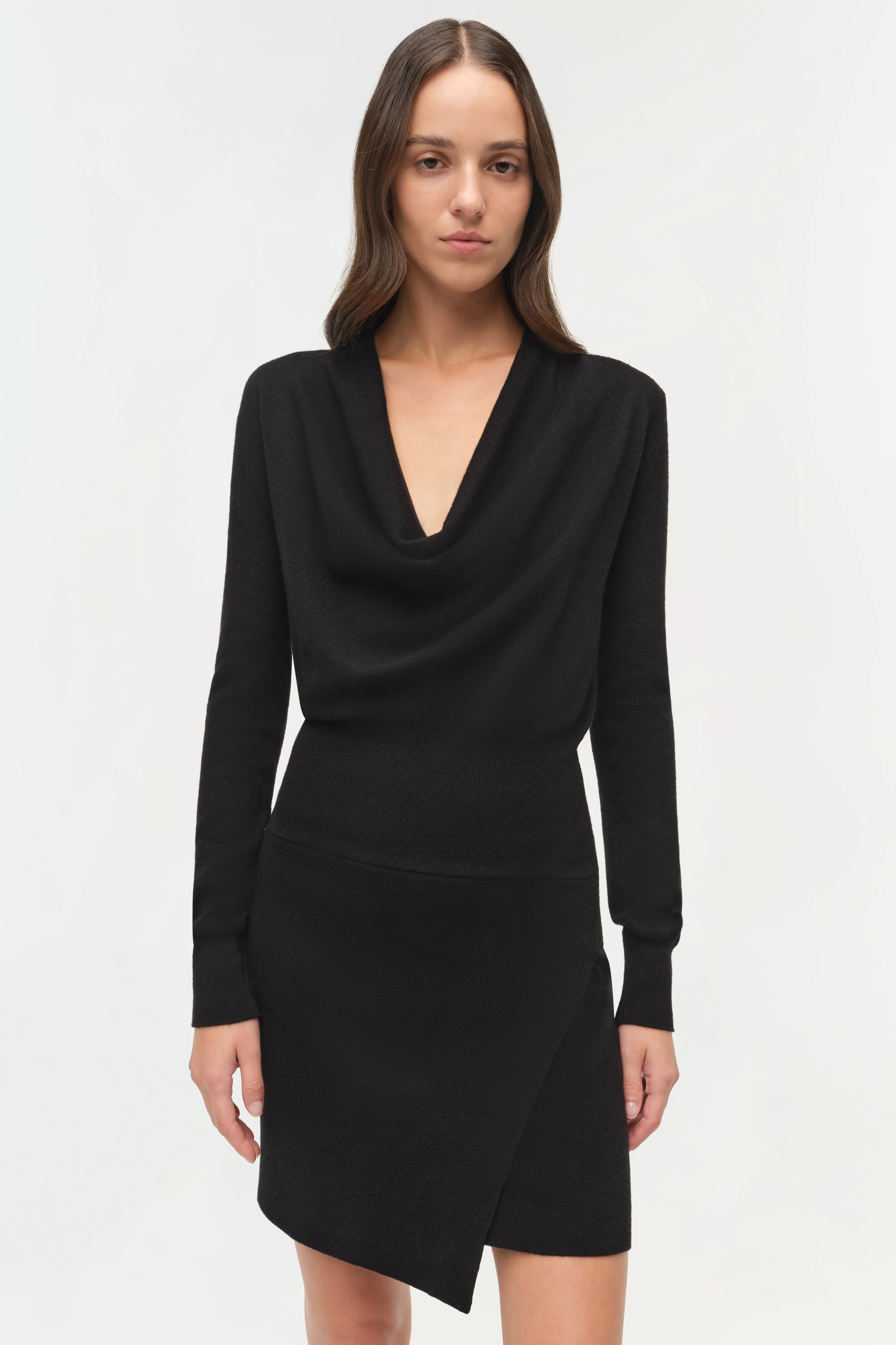 Aster Draped Wool Mini Dress - Image 3