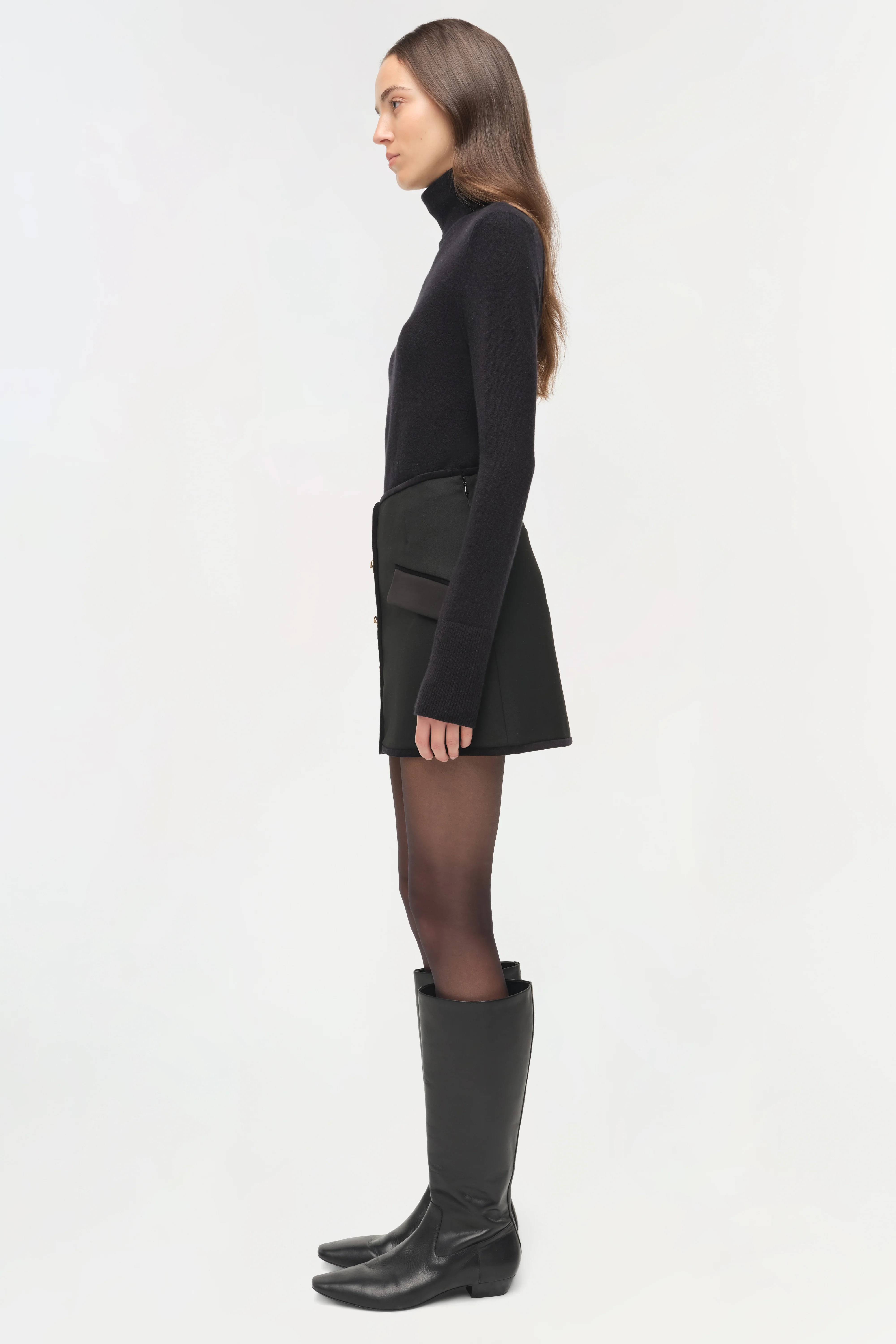 Astor Velvet Trimmed Mini Skirt - Image 4